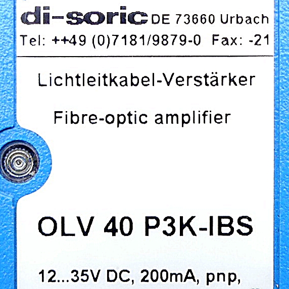 Glasfaser-Lichtleiter-Verstärker OLV 40 P3K-IBS 