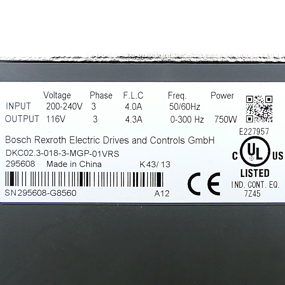 Servo controller DKC02.3-018-3-MGP-01VRS 