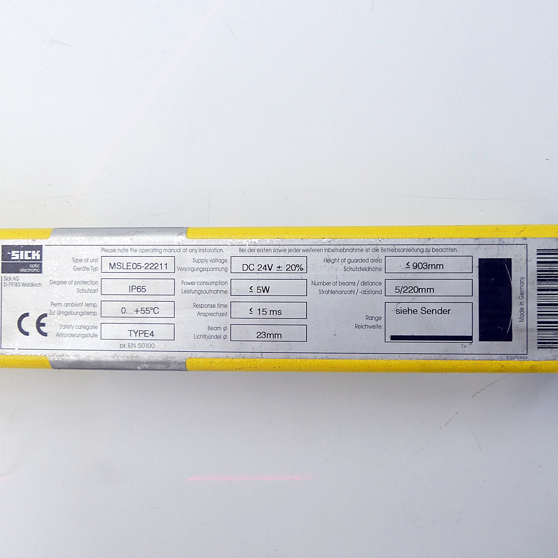 Safety light curtain receiver MSLE05-22211 