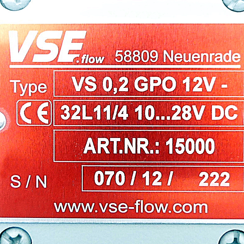 Flow meter VS 0,2 GPO 12V-32L11/4 