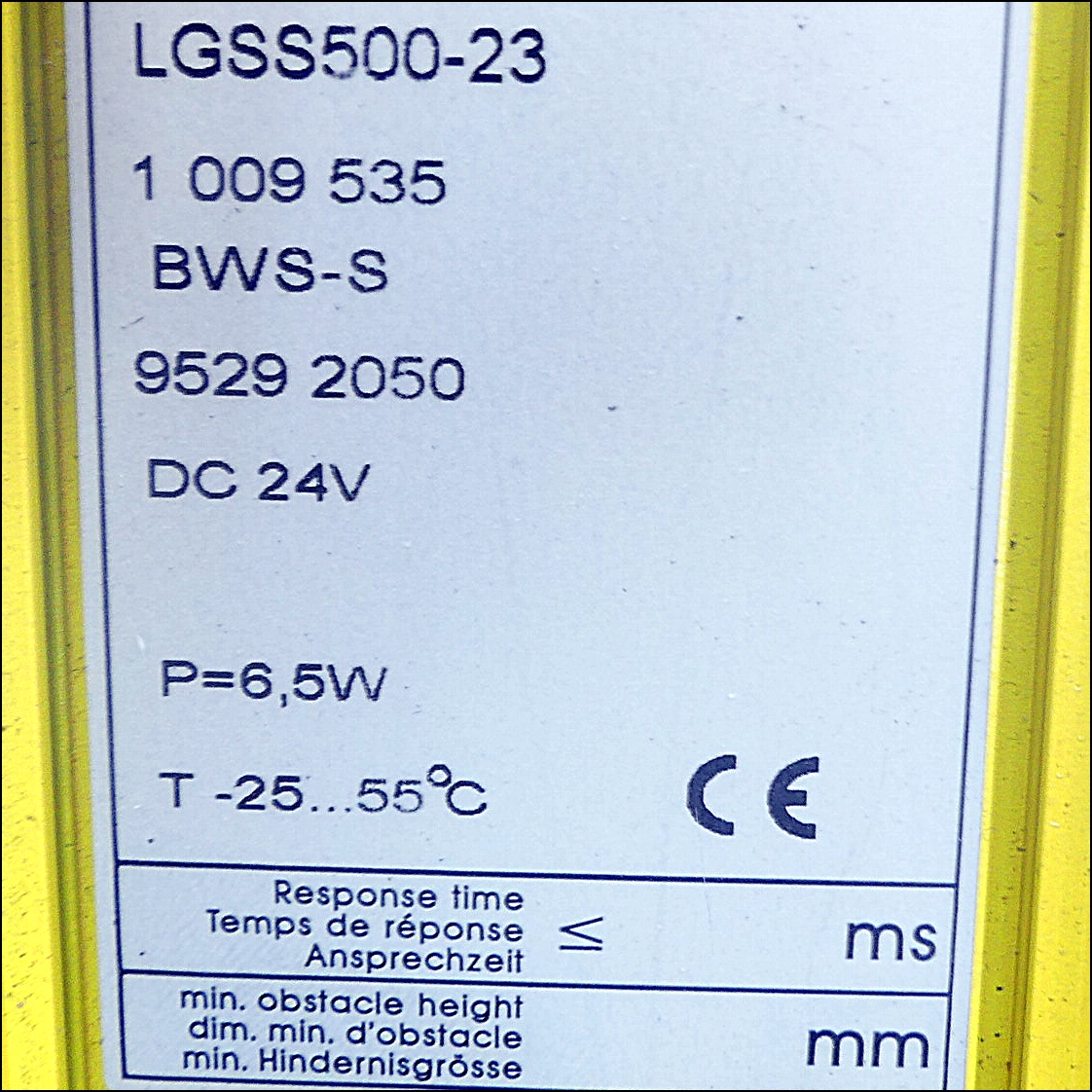 Sicherheitsvorhang optischer Empfänger LGSS500-23 