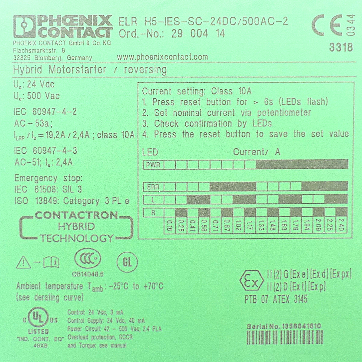 Hybrid motor starter ELR H5-IES-SC-24DC/500AC-2 