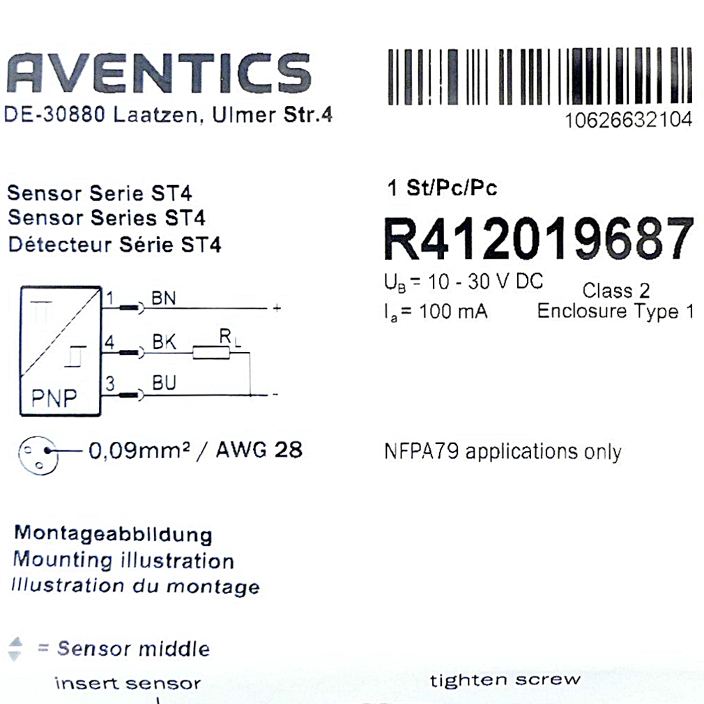 Proximity switch ST4-PN-M08U-030 