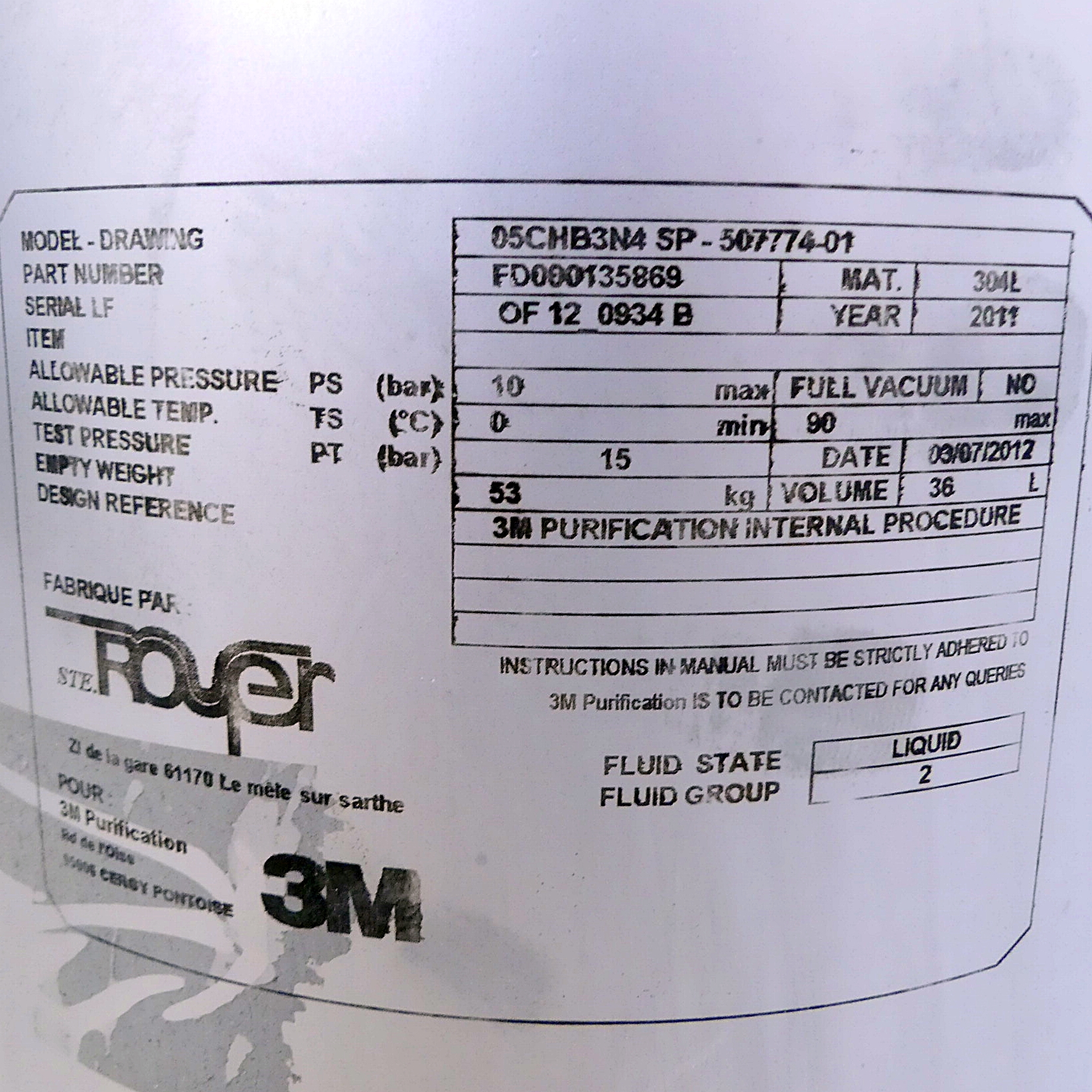 Edelstahl Filterbeutel 05CHB3N4 SP-507774-01 