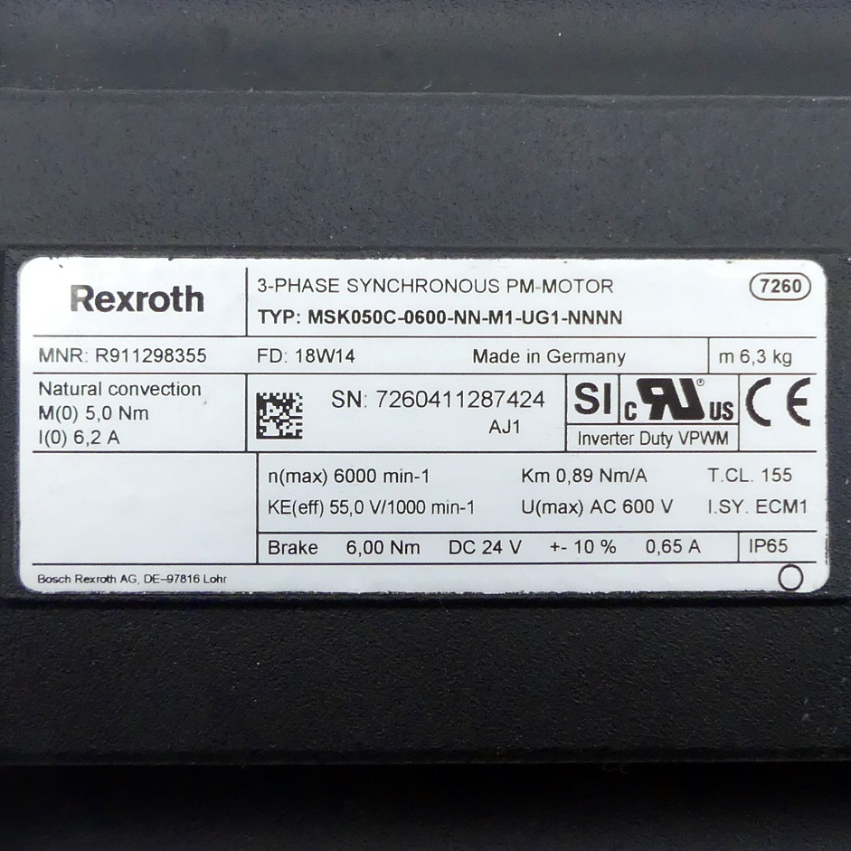 Servomotor MSK050C-0600-NN-M1-UG1-NNNN 