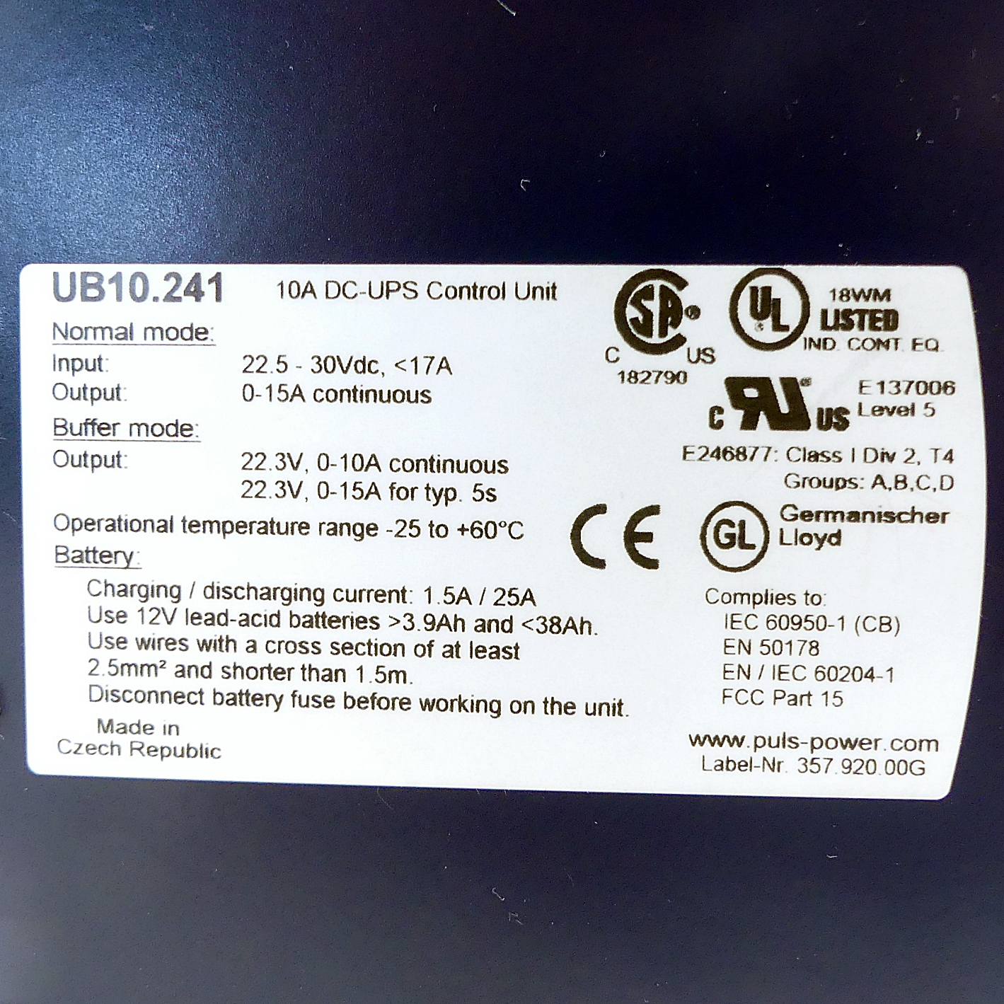 Control unit