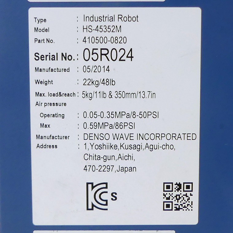 Scara-Robot with Controller HS-45352M HS-45352M  Refurbished