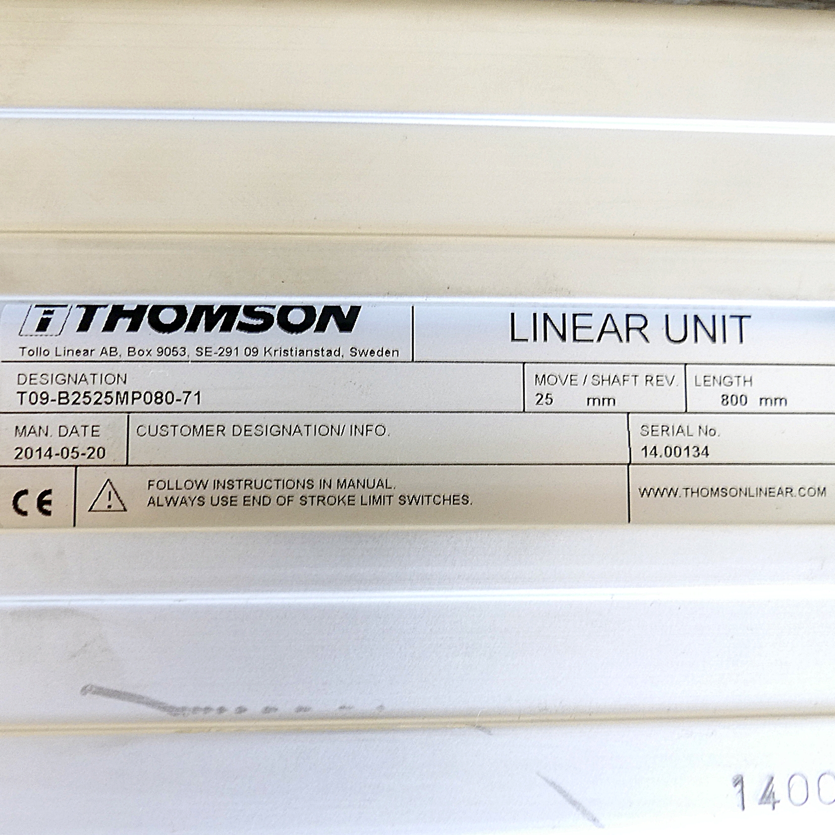 linear unit with three phase motor 