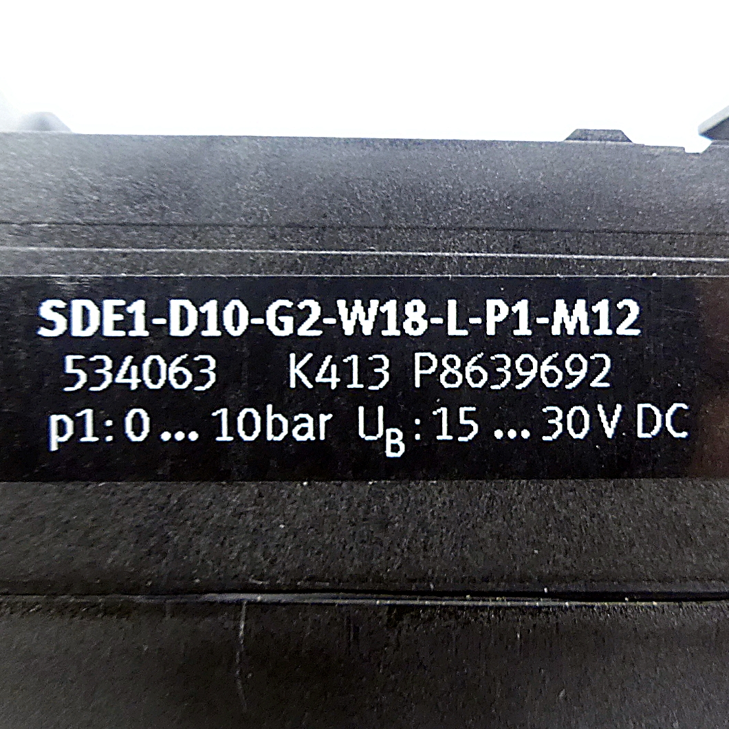 Pressure sensor SDE1-D10-G2-W18-L-P1-M12 