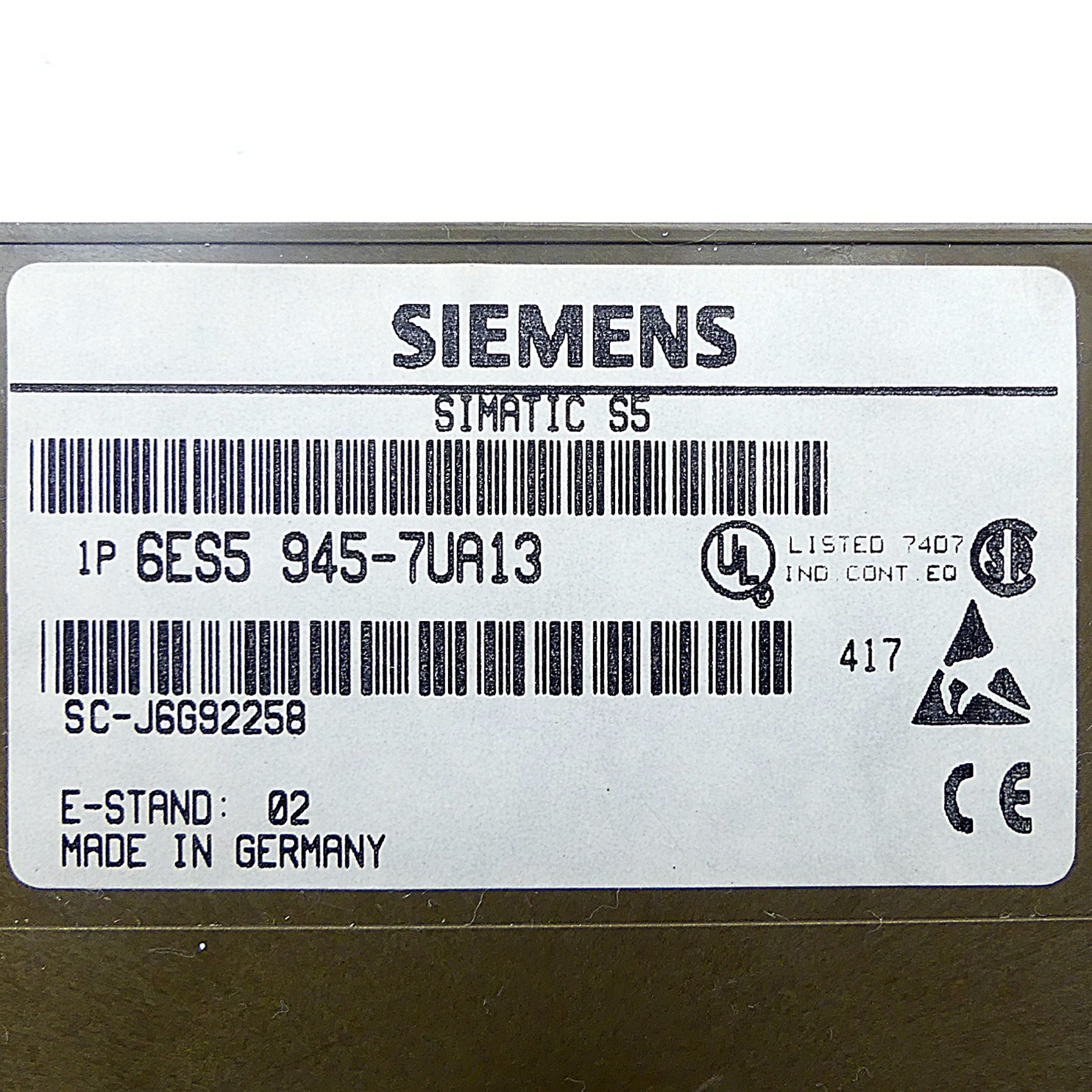 programmable controller 115U CPU 945 6ES5 945-7UA13 Used