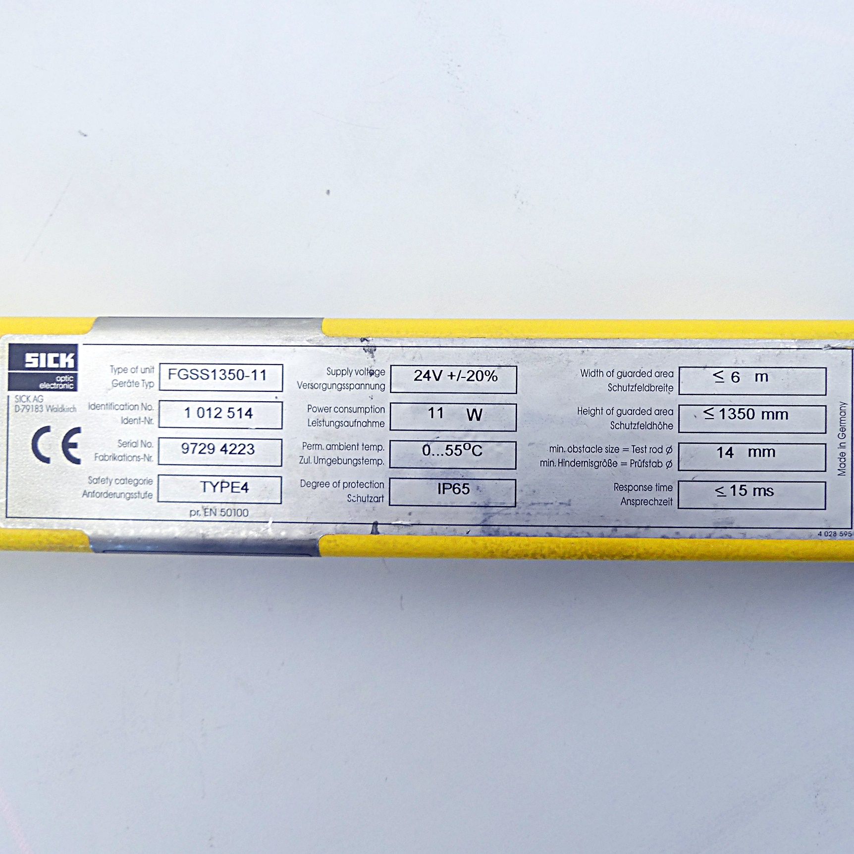 Safety curtain transmitter FGSS1350-11 