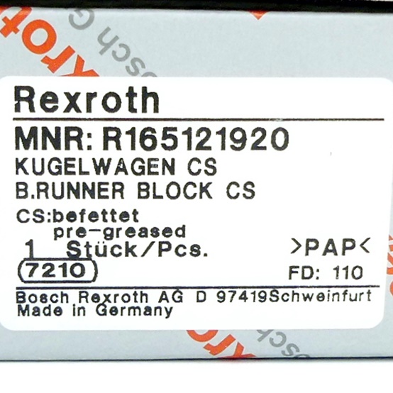 Runner block KWD-025-FNS-C1-U-1