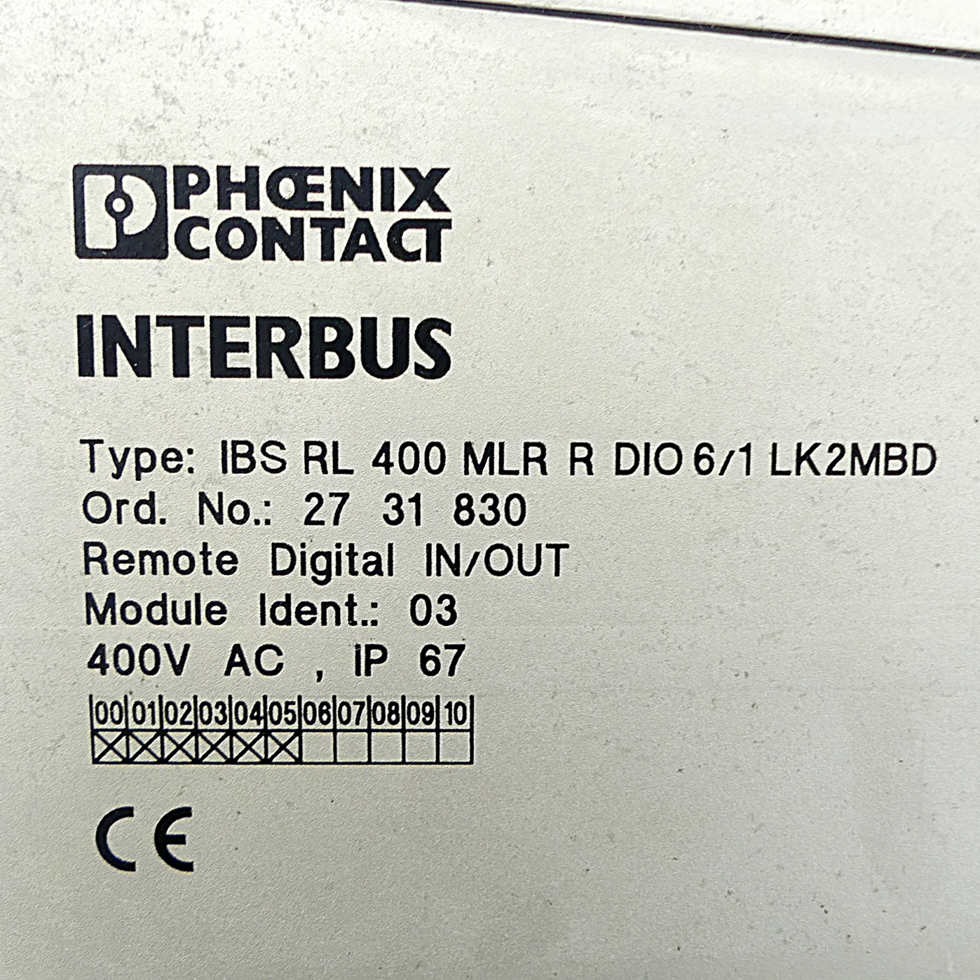 motor switch IBS RL 400 MLR R DIO 6/1 LK2MBD 