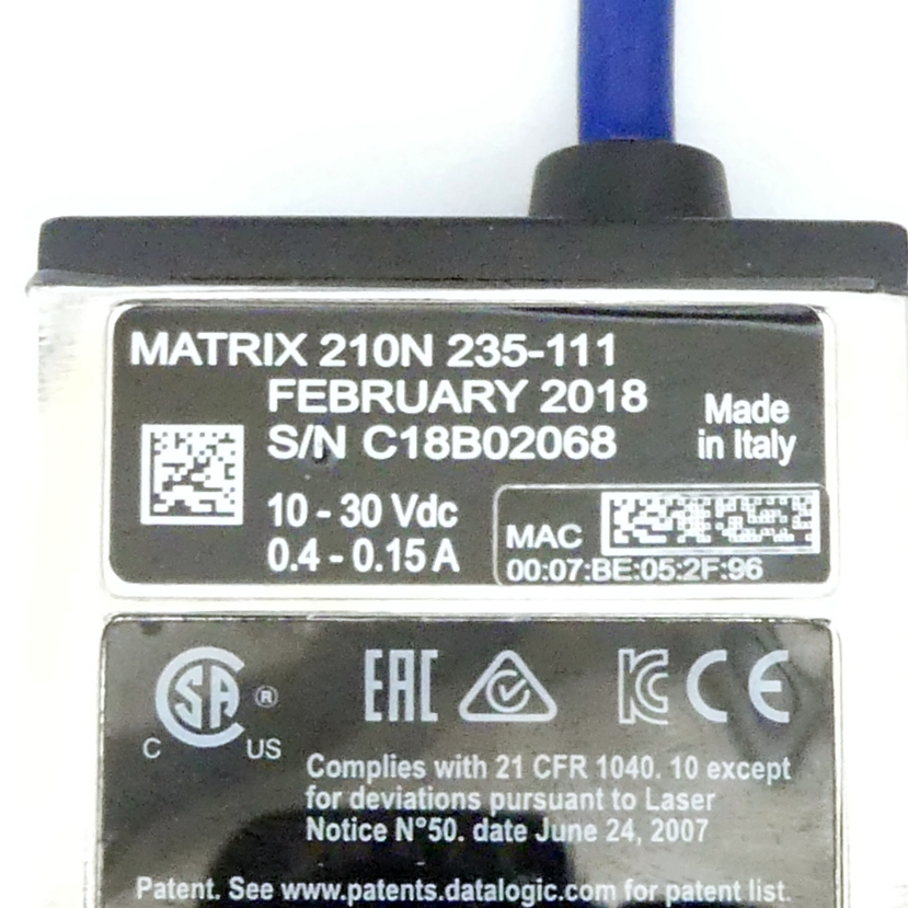 Ultra-kompakter industrieller 2D-Codeleser MATRIX 210N 