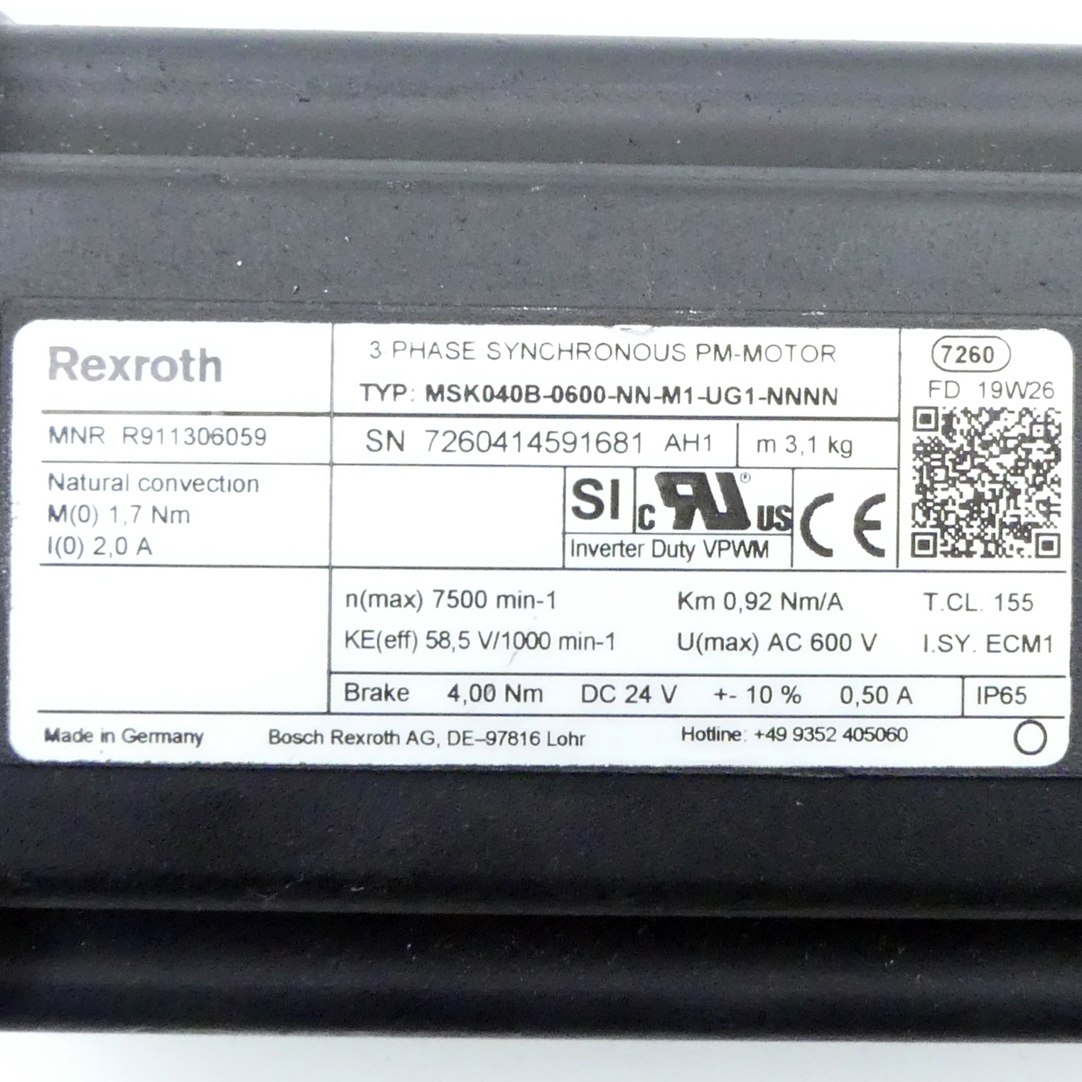 Servomotor MSK040B-0600-NN-M1-UG1-NNNN 