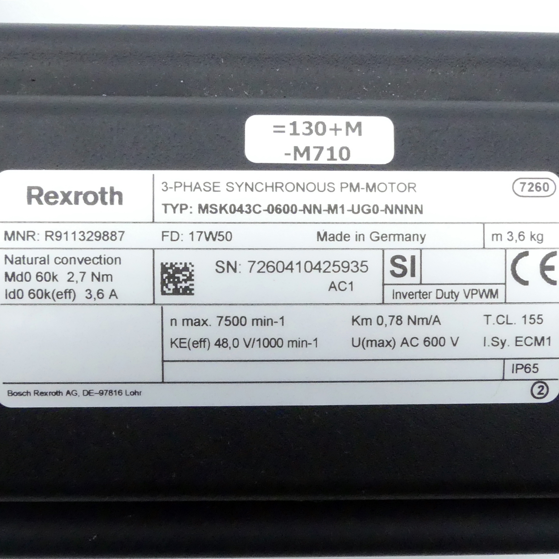 Servomotor MSK043C-0600-NN-M1-UG0-NNNN