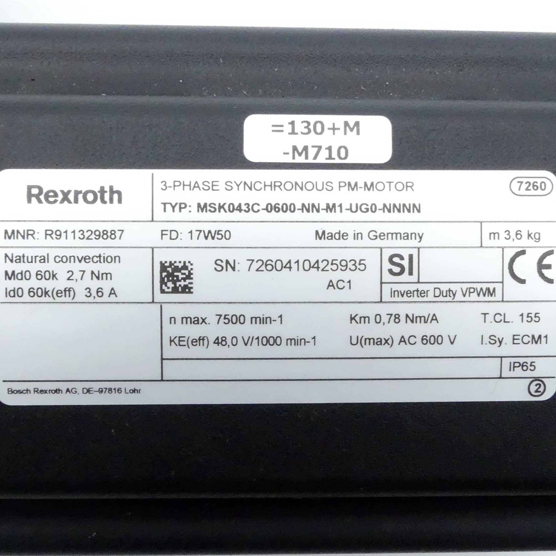 Servomotor MSK043C-0600-NN-M1-UG0-NNNN 