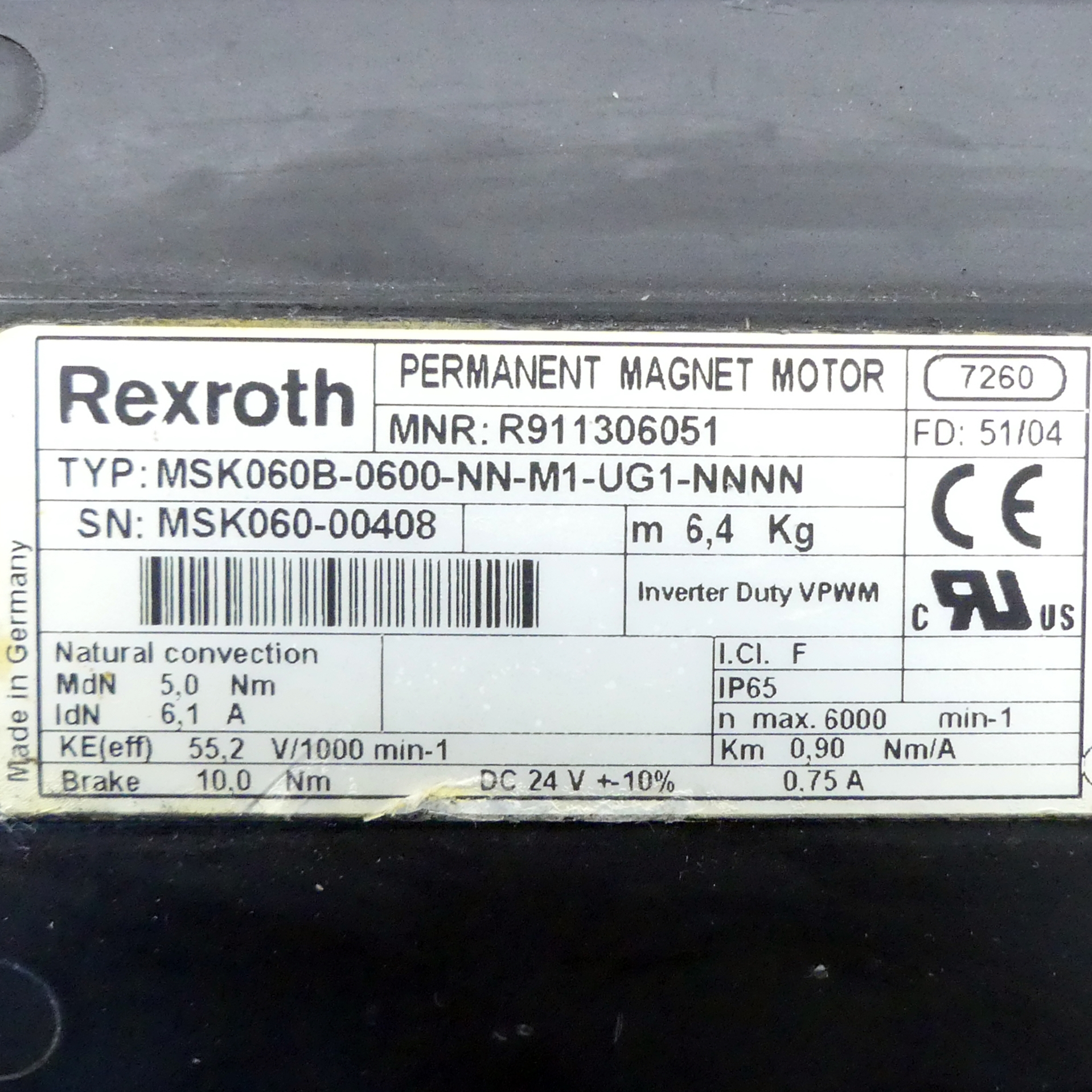 Servomotor MSK060B-0600-NN-M1-UG1-NNNN 