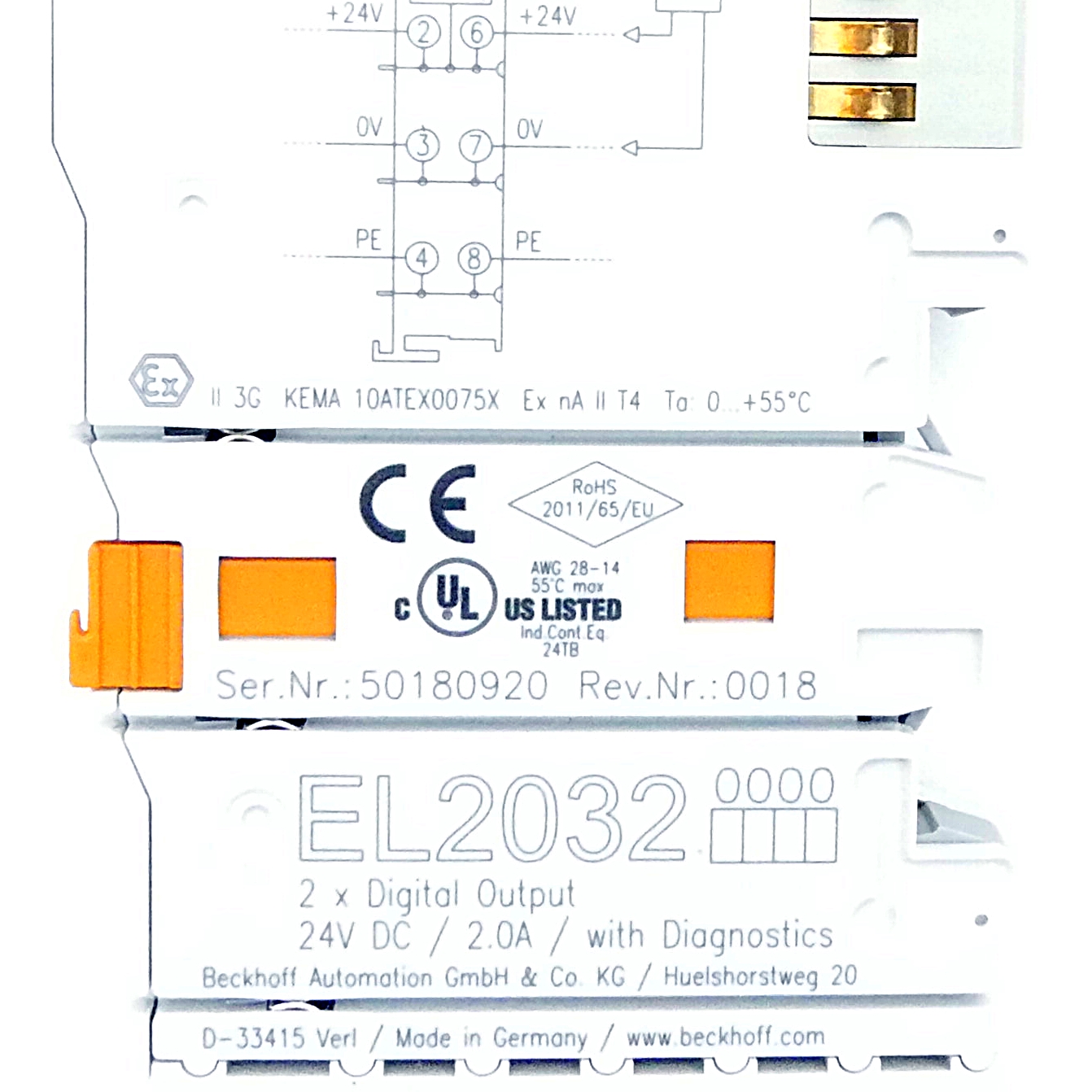 2-Kanal-Digital-Ausgangsklemme EL2032 