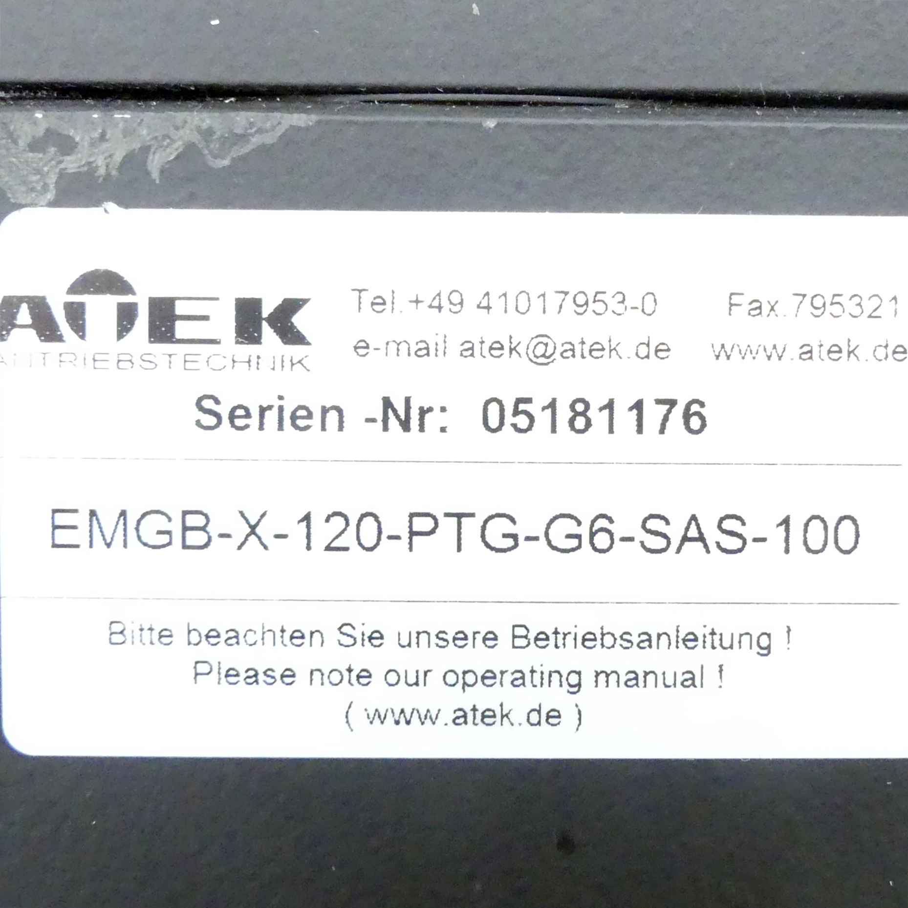 Gearbox EMGB-X-120-PTG-G6-SAS-100 