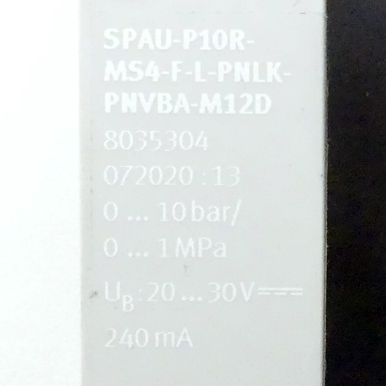 Drucksensor SPAU-P10R-MS4-F-L-PNLK-PNVBA-M12D 