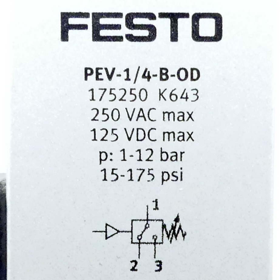 Pressure switch PEV-1/4-B-OD 
