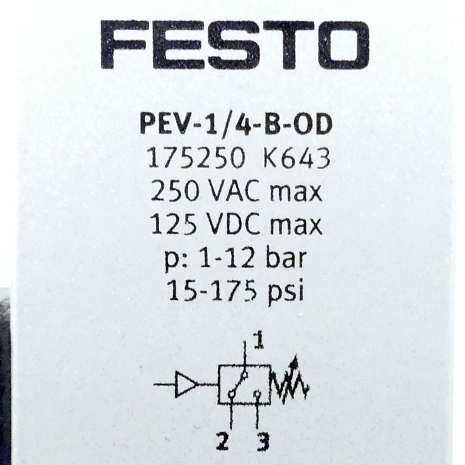 Druckschalter PEV-1/4-B-OD 