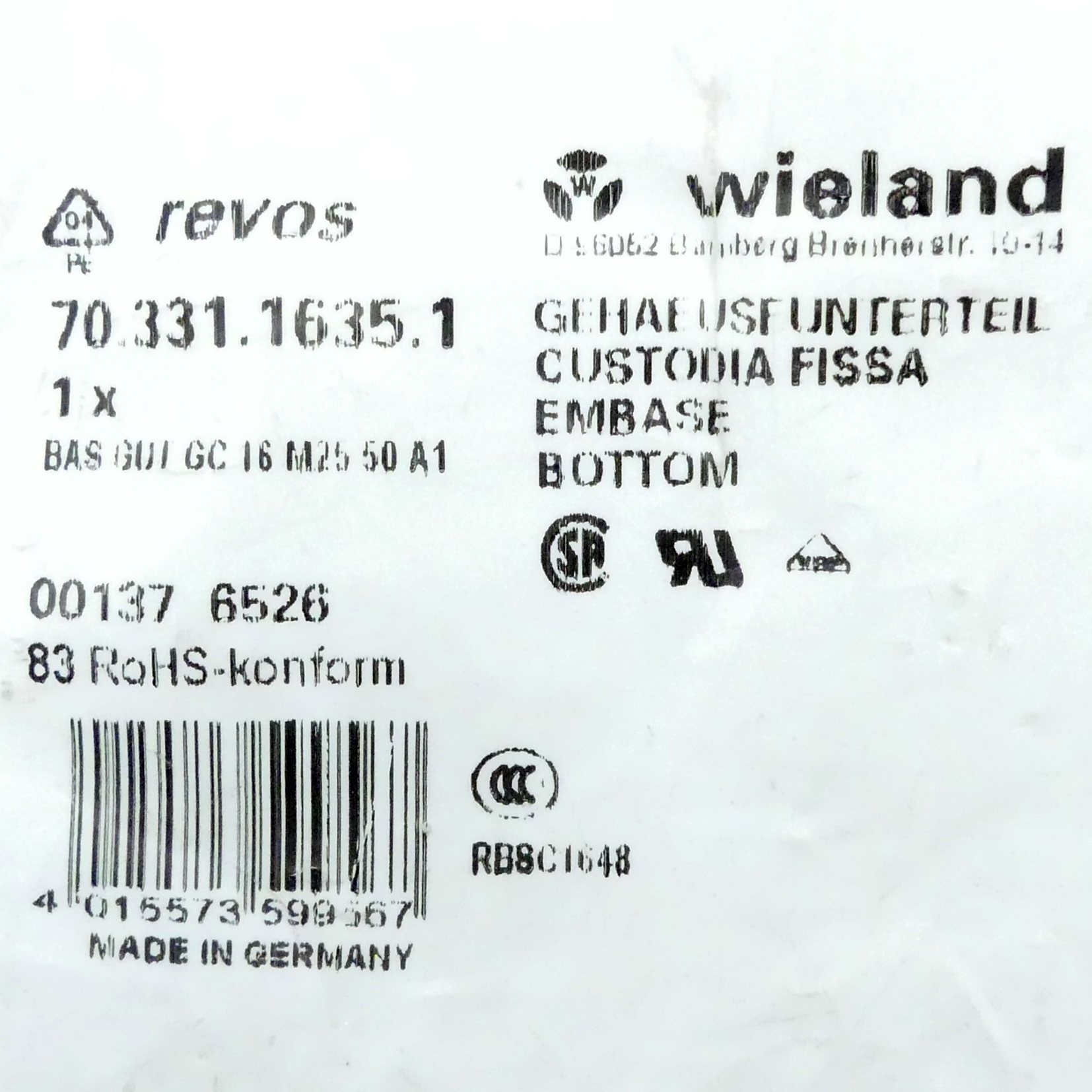 Bottom BAS GUT GC 16 M25 A1