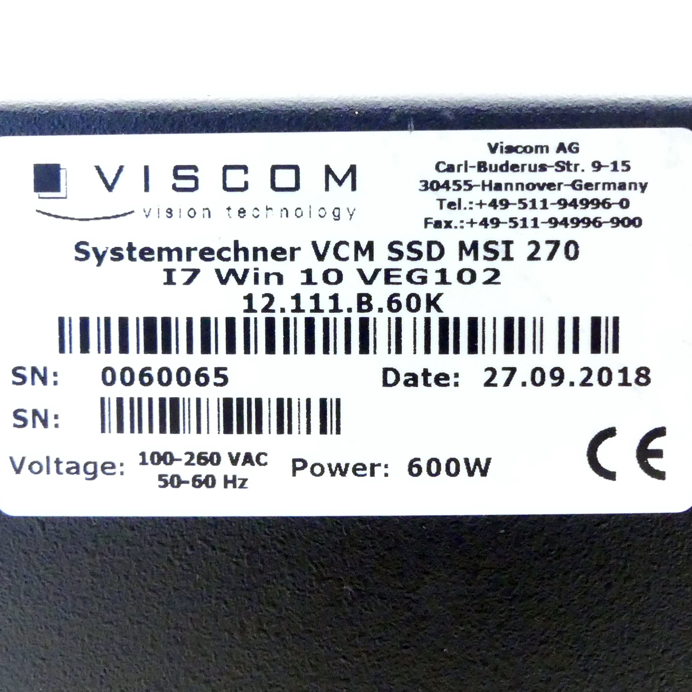 Systemrechner VCM SSD MSI 270 I7 Win 10 VEG102 