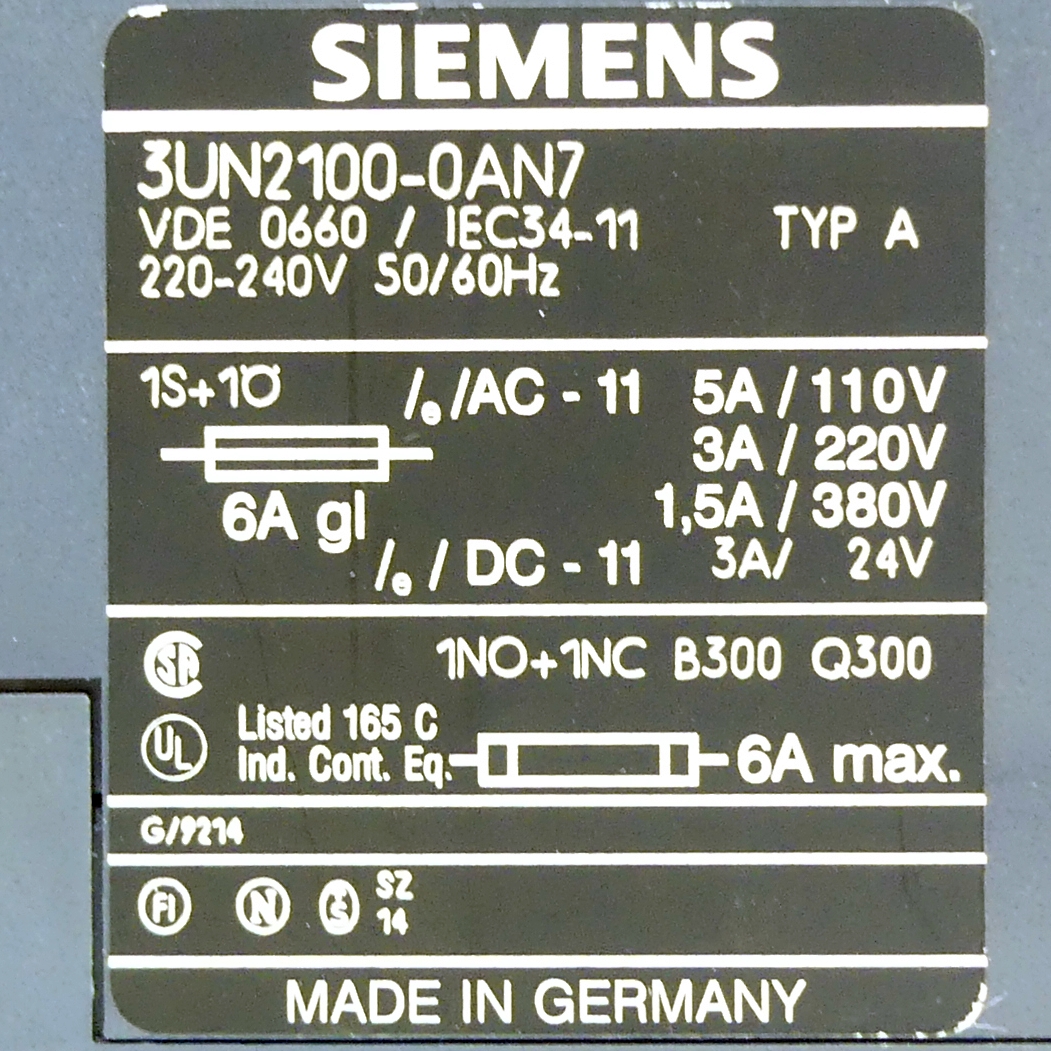 Motorschutzschalter 3UN2100-OAN7
