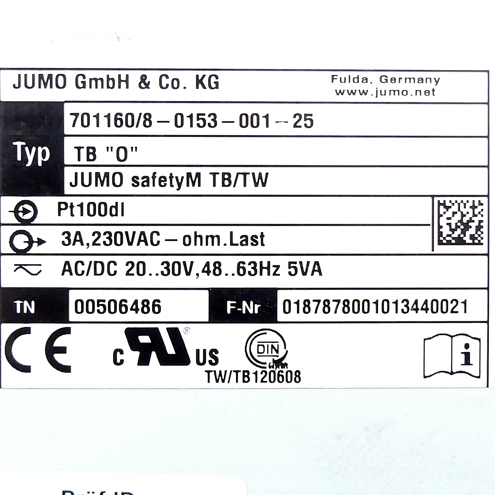 temperature limiter TB/TW 