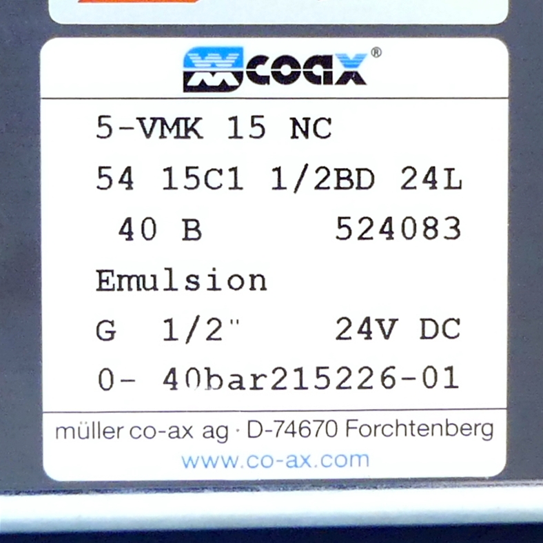 Wegeventil 5-VKM 15 NC 