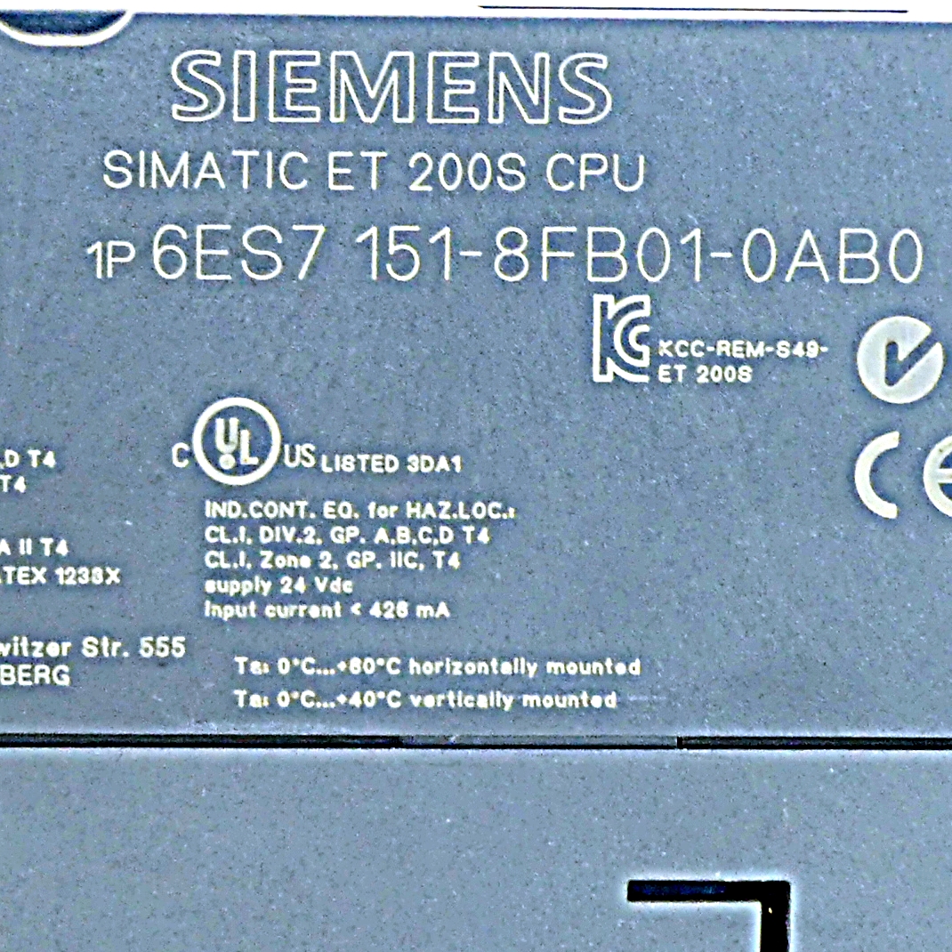 Simatic DP IM151-8F CPU ET200S 6ES7 151-8FB01-0AB0