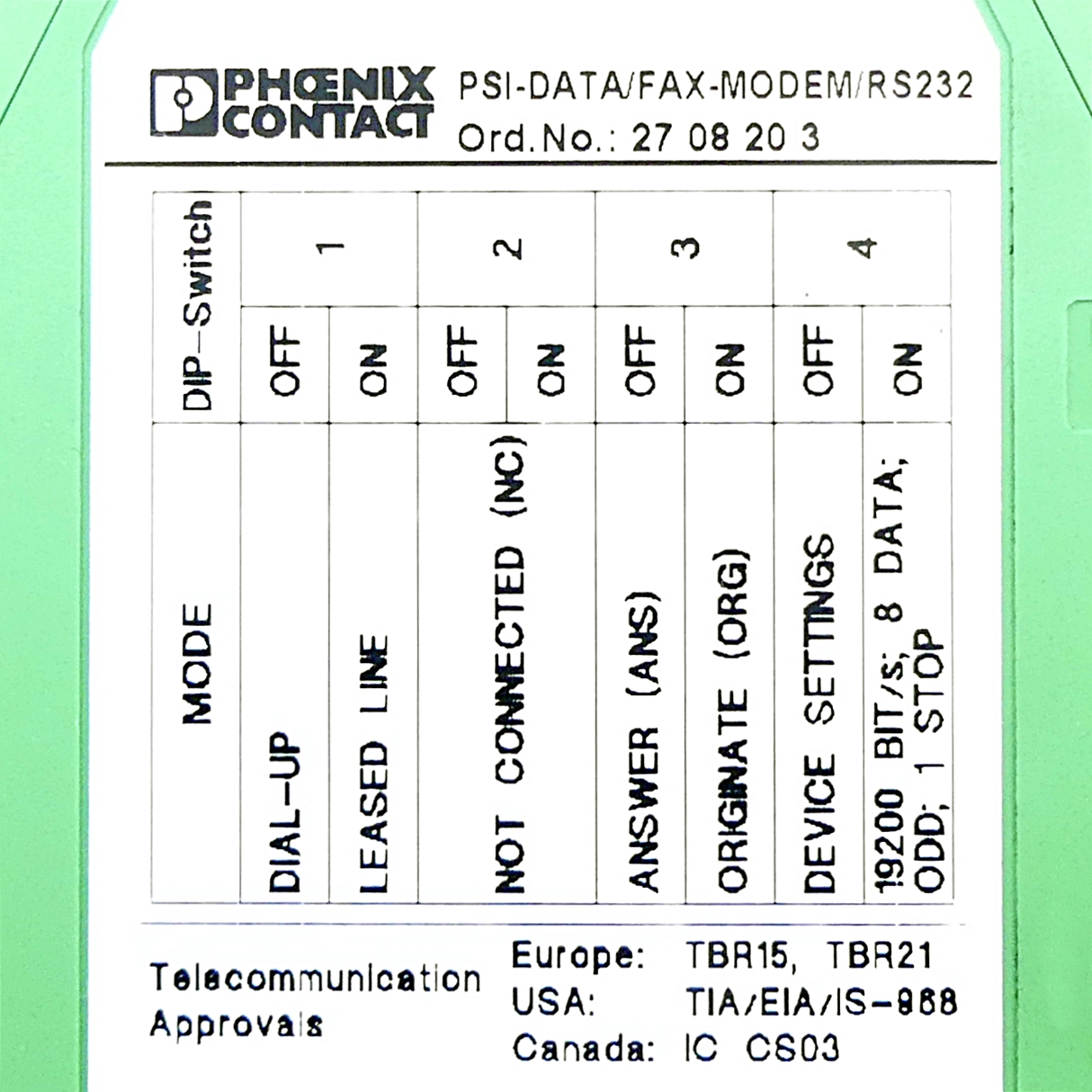 PSI-DATA/FAX-MODEM/RS232