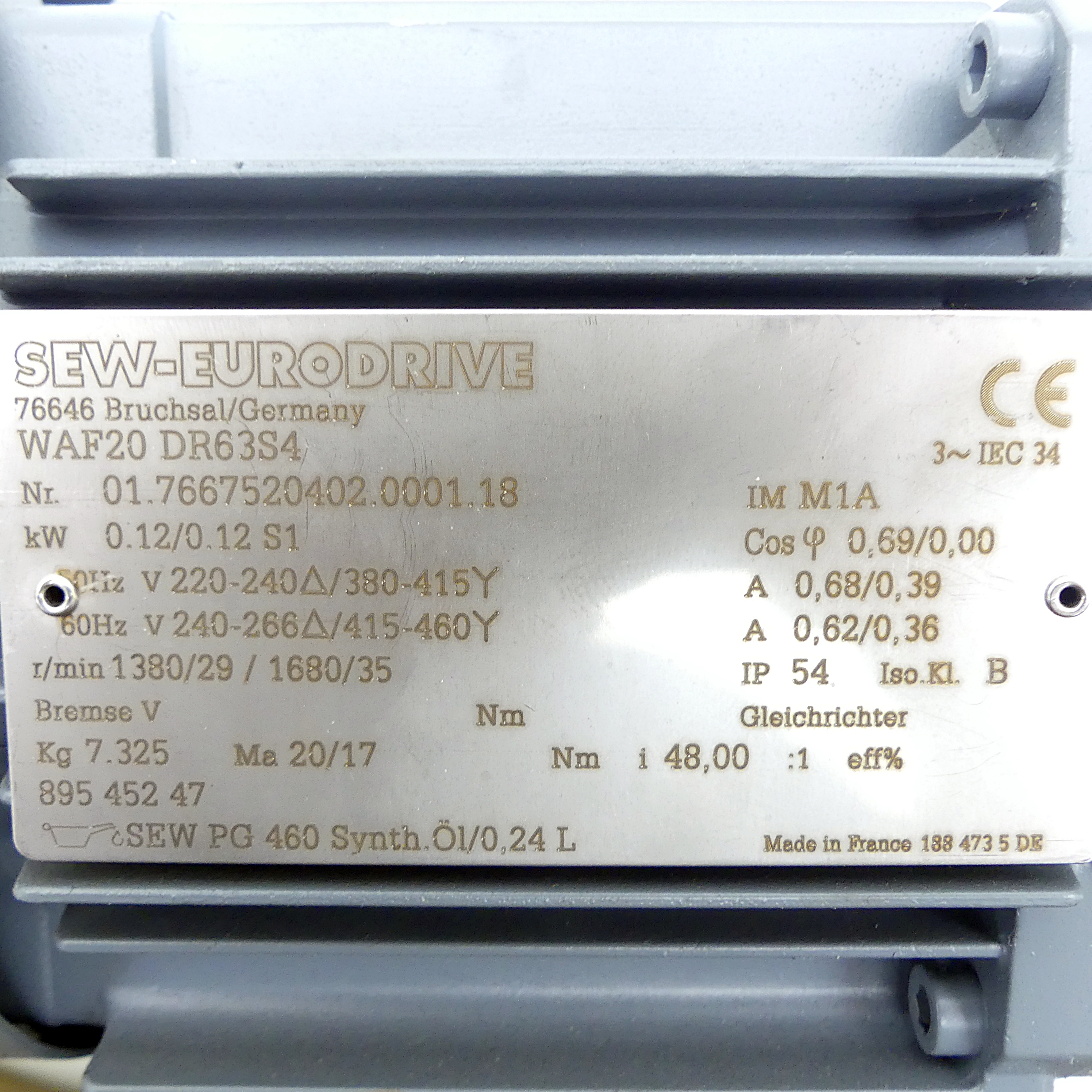 Getriebemotor WAF20 DR63S4