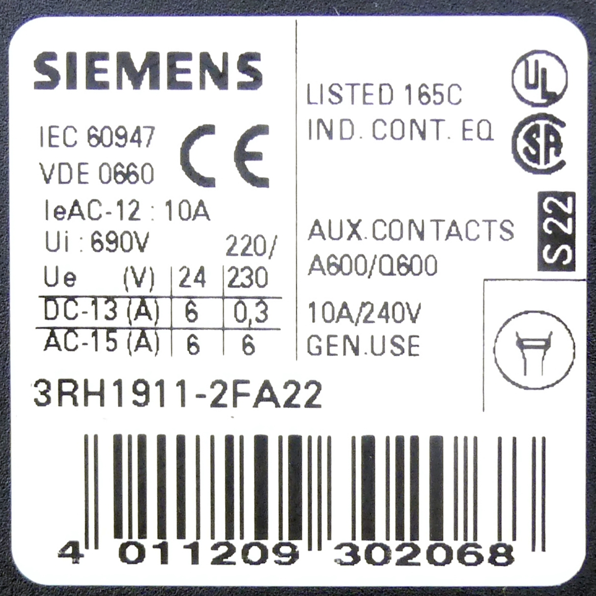 Siemens Hilfsschütz