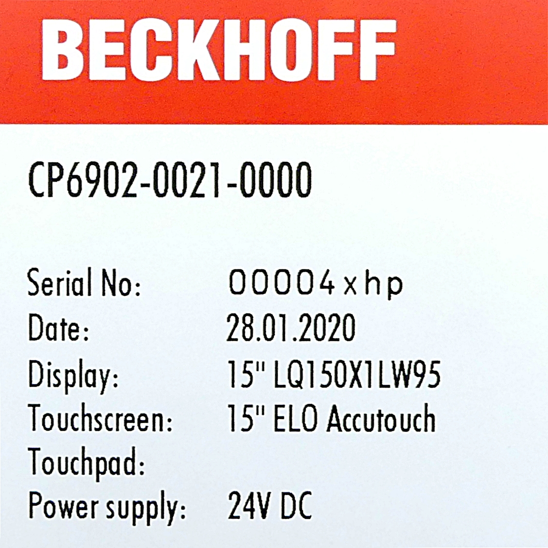 Built-in control panel