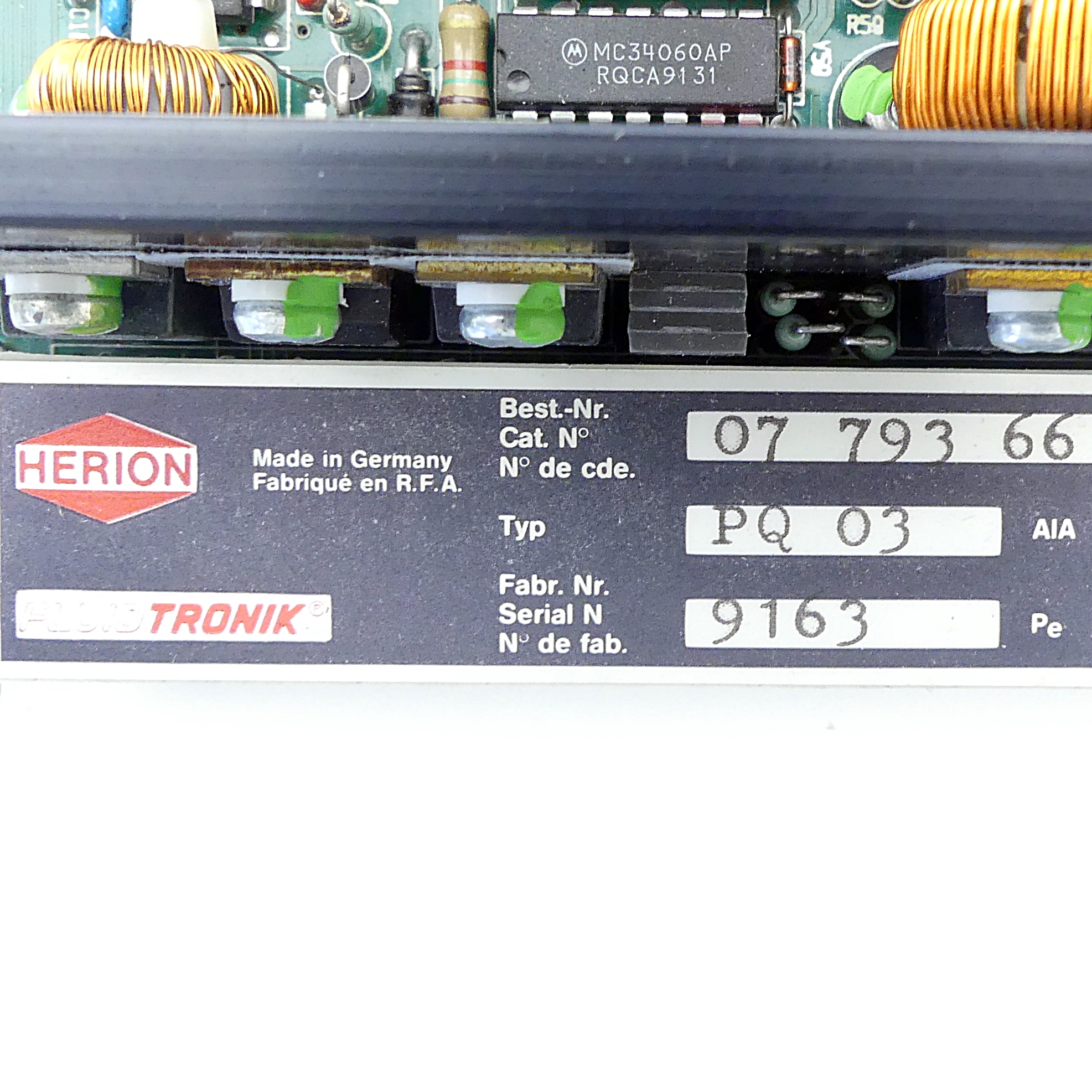 Scheda A Innesto Herion Fluidtronik PQ 02 59 965 52 (5996552) – Usata, Made In Germany