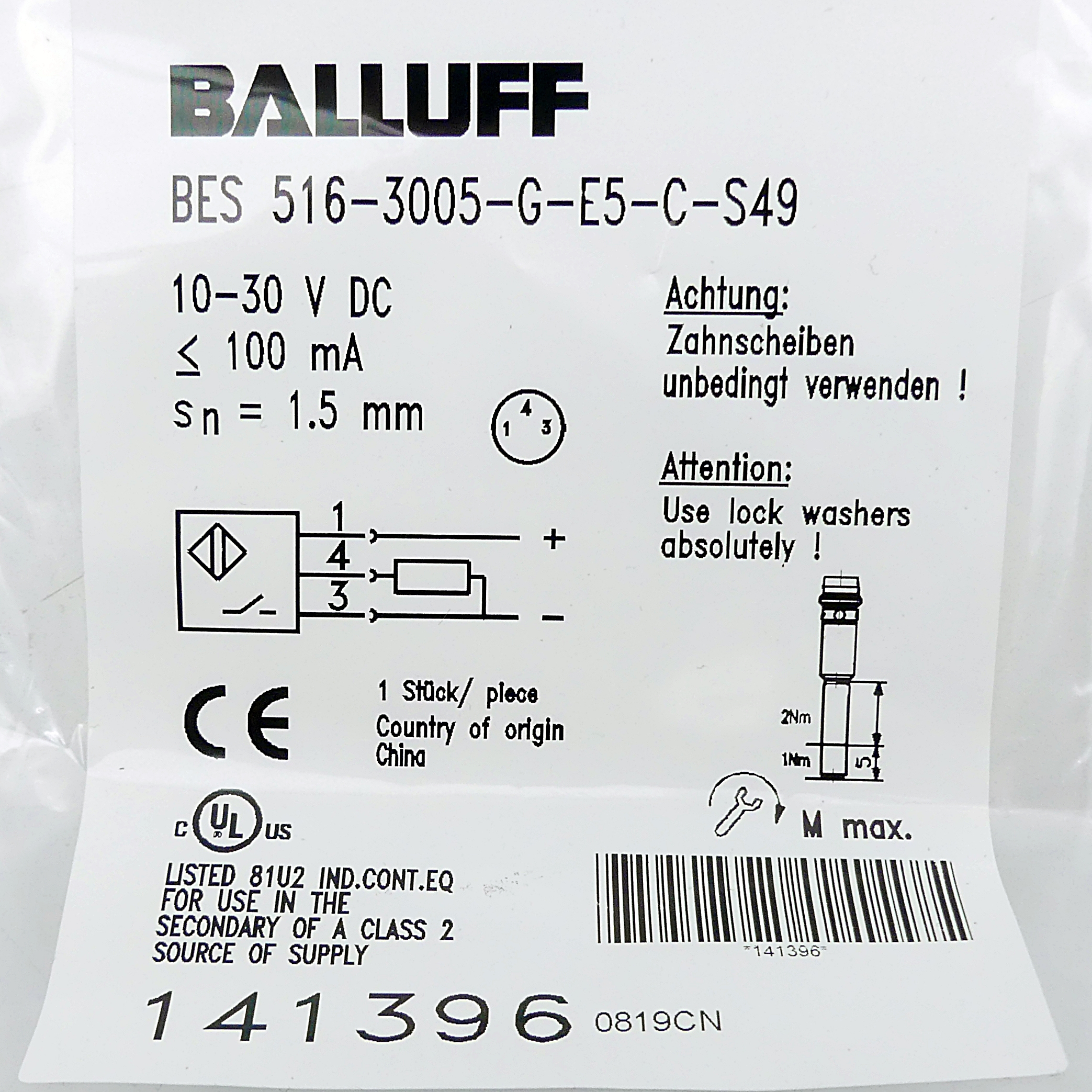 Inductive sensor BES00HF