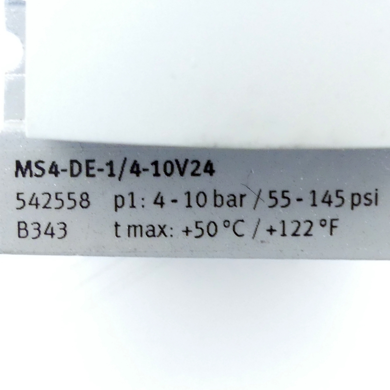 Pressure build-up valve MSS4-DE-1/4-10V24