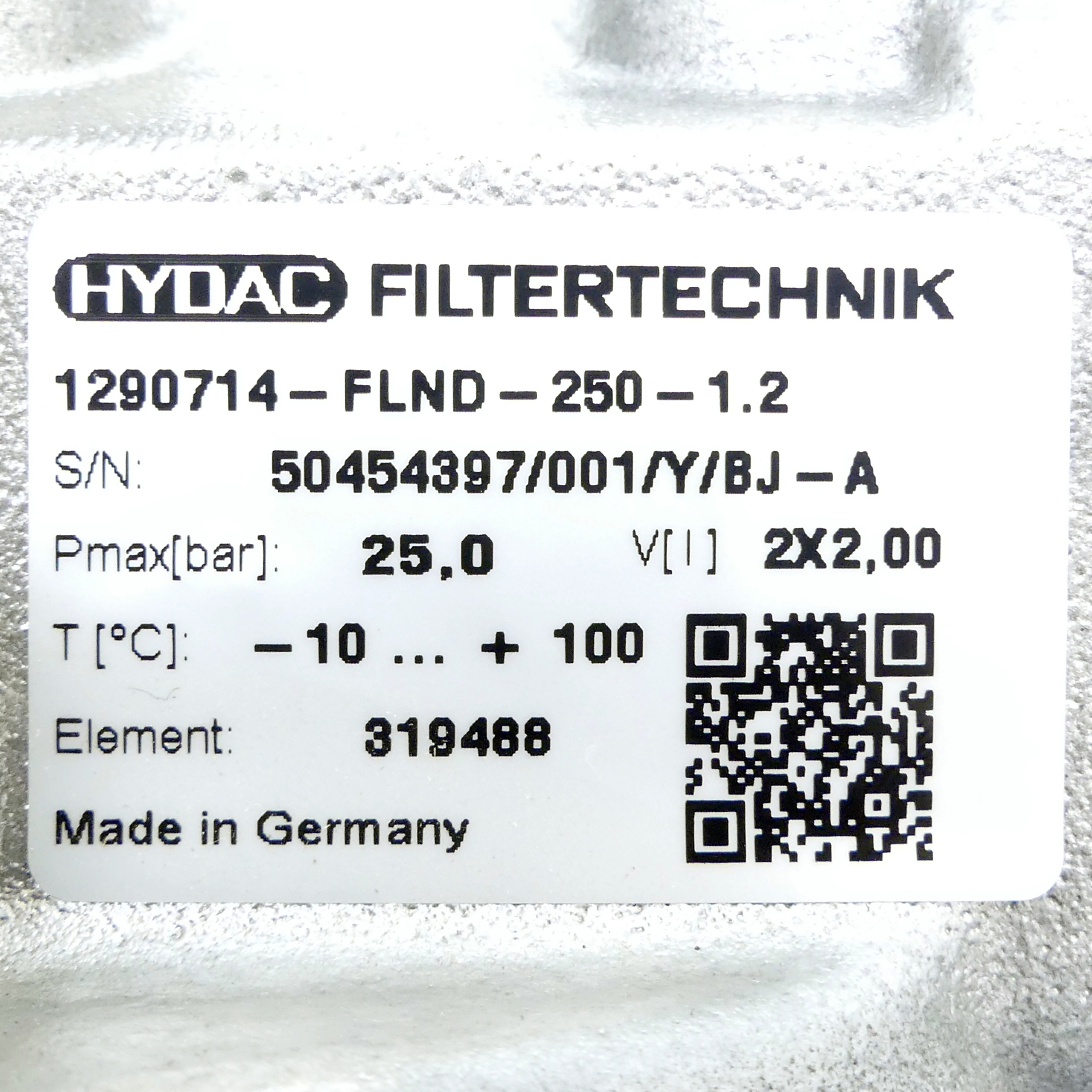 Inline filter + Clogging indicator 