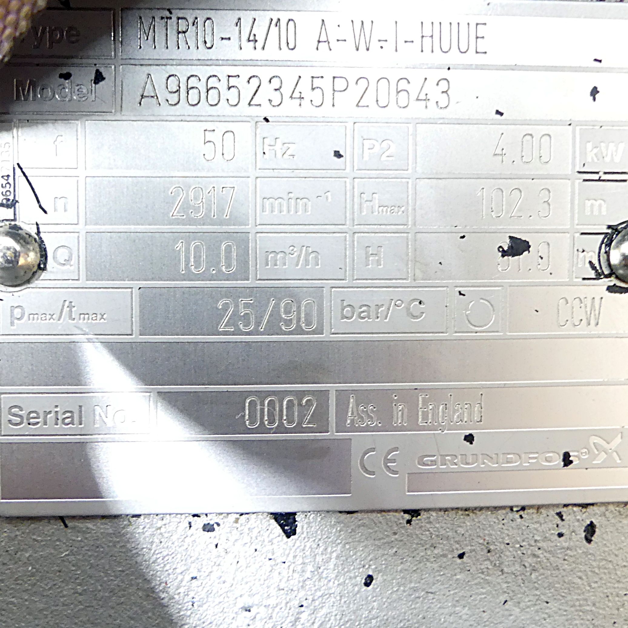Centrifugal pump MTR10-14/10 A-W-I-HUUE 
