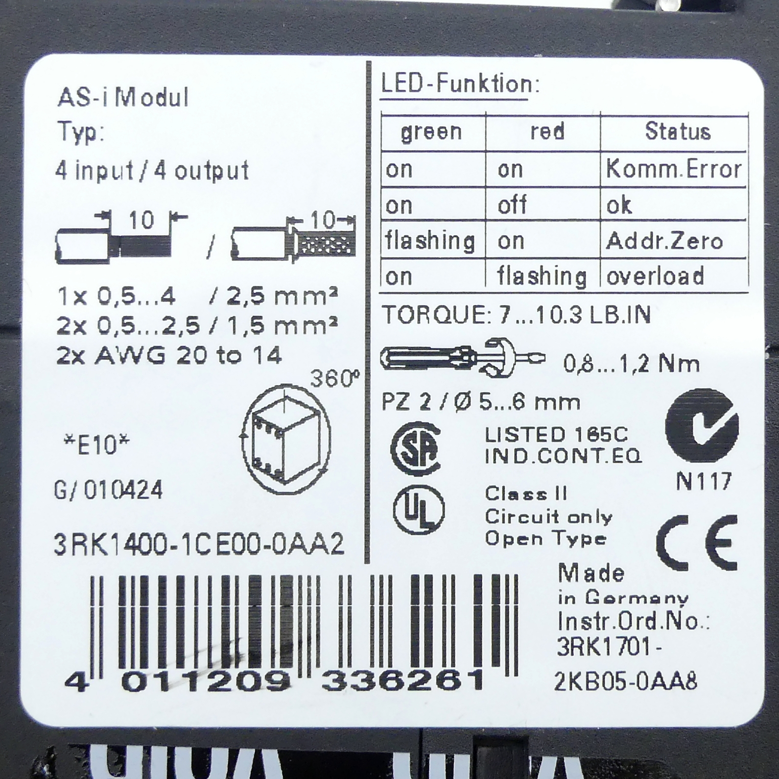 AS-i Modul 3RK1400-1CE00-0AA2 
