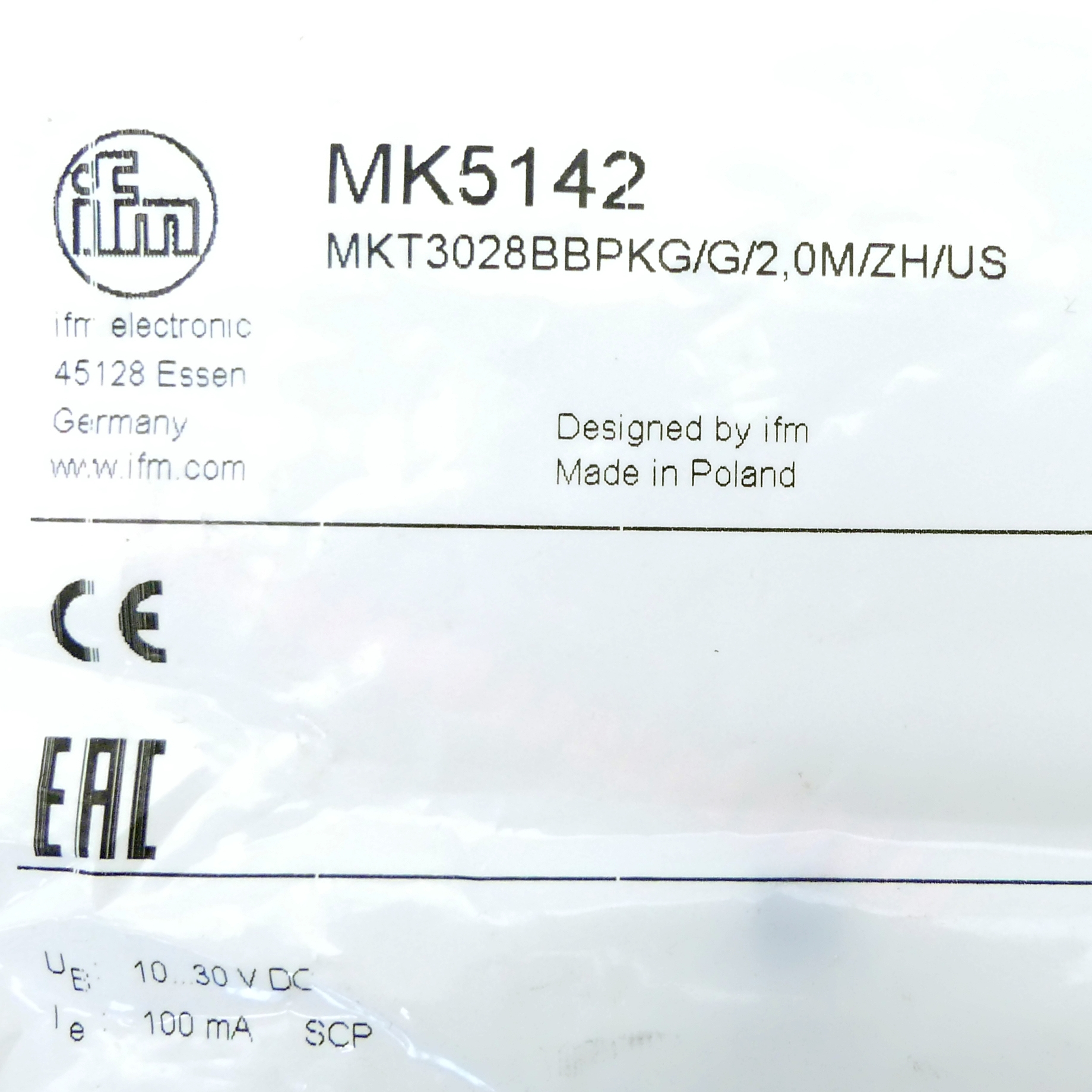 T-slot cylinder sensor MKT3028BBPKG/G/2,0M/ZH/US