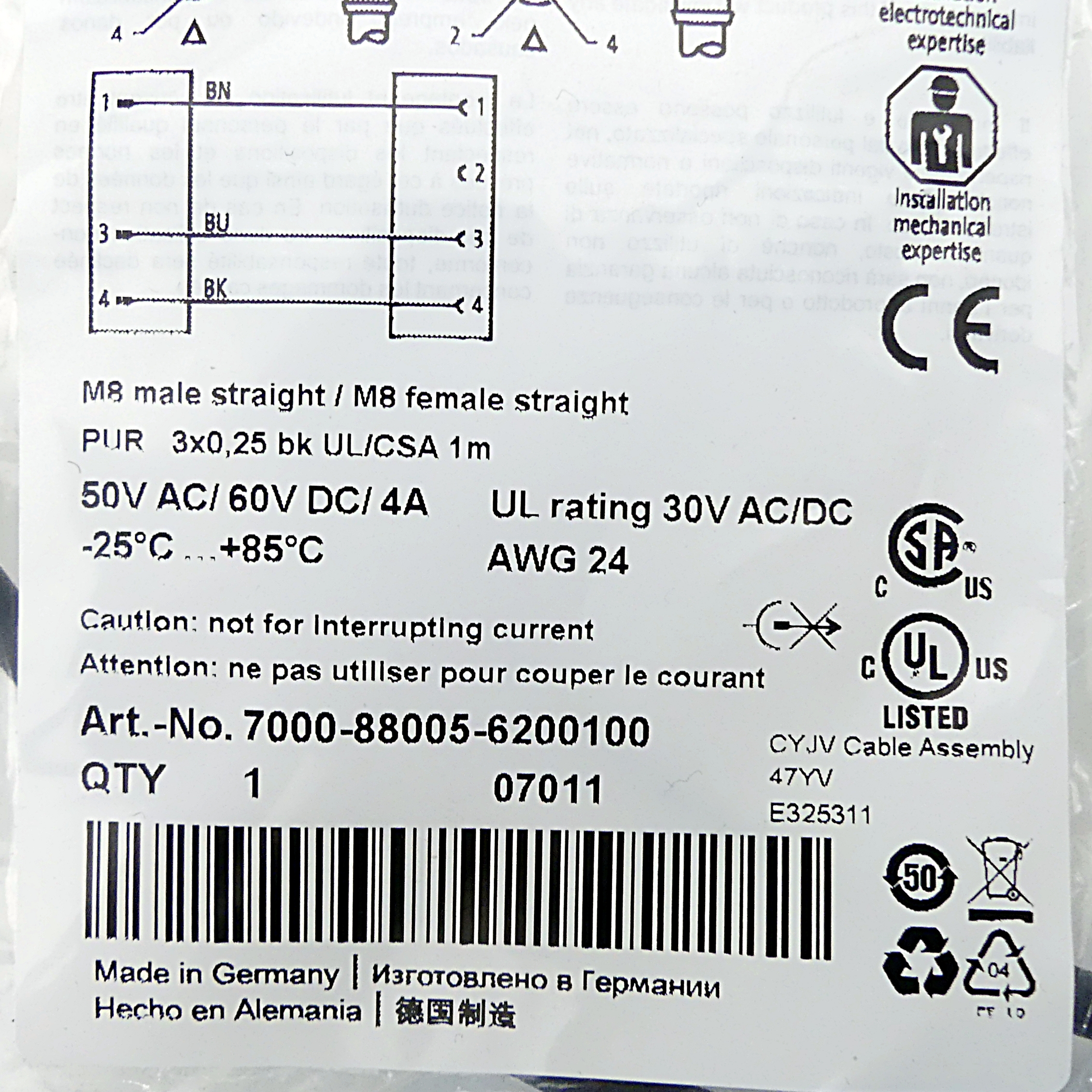 EOL - M8 St. 0° / M8 Bu. 0° A-kod. 
