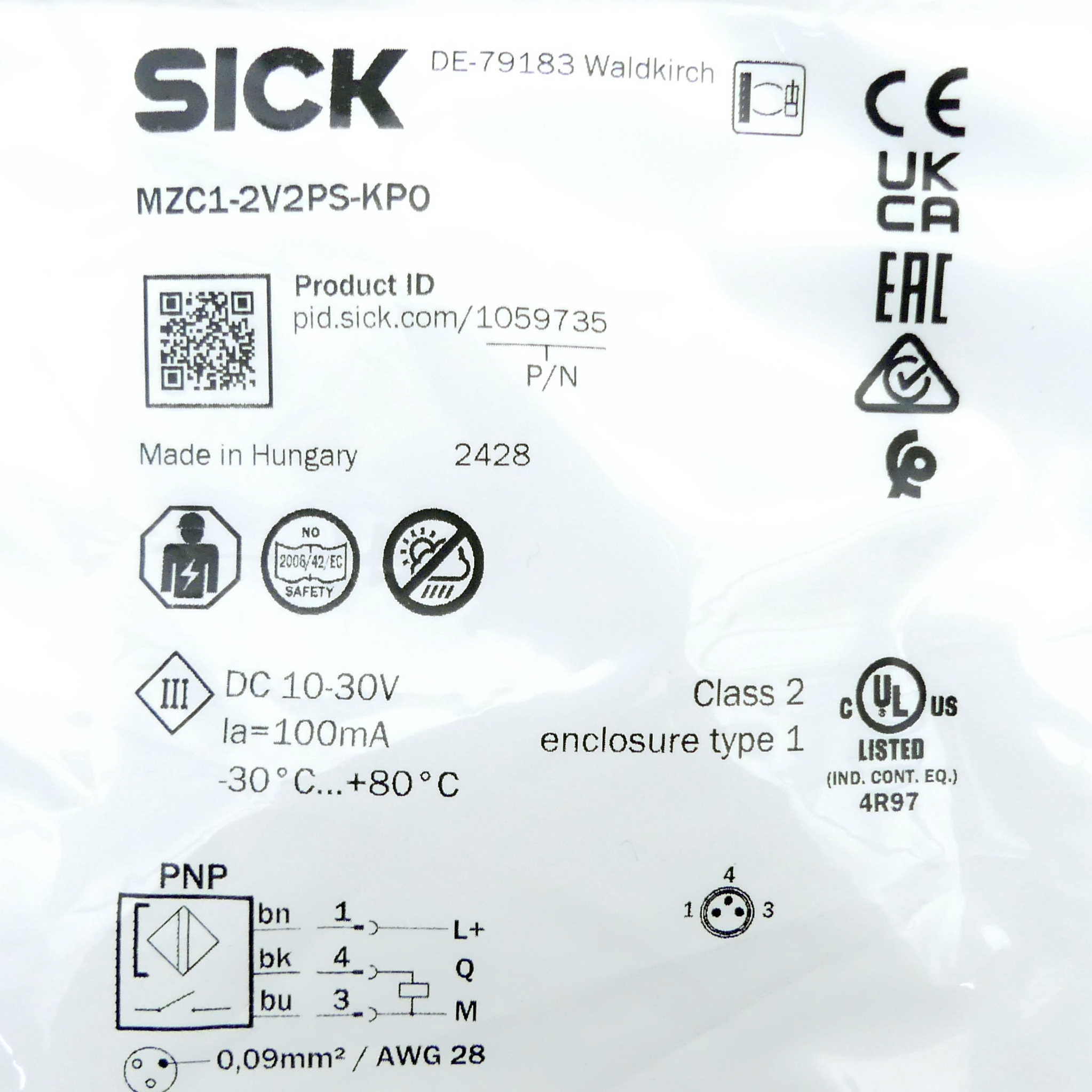 Cylinder sensor MZC1-2V2PS-KP0
