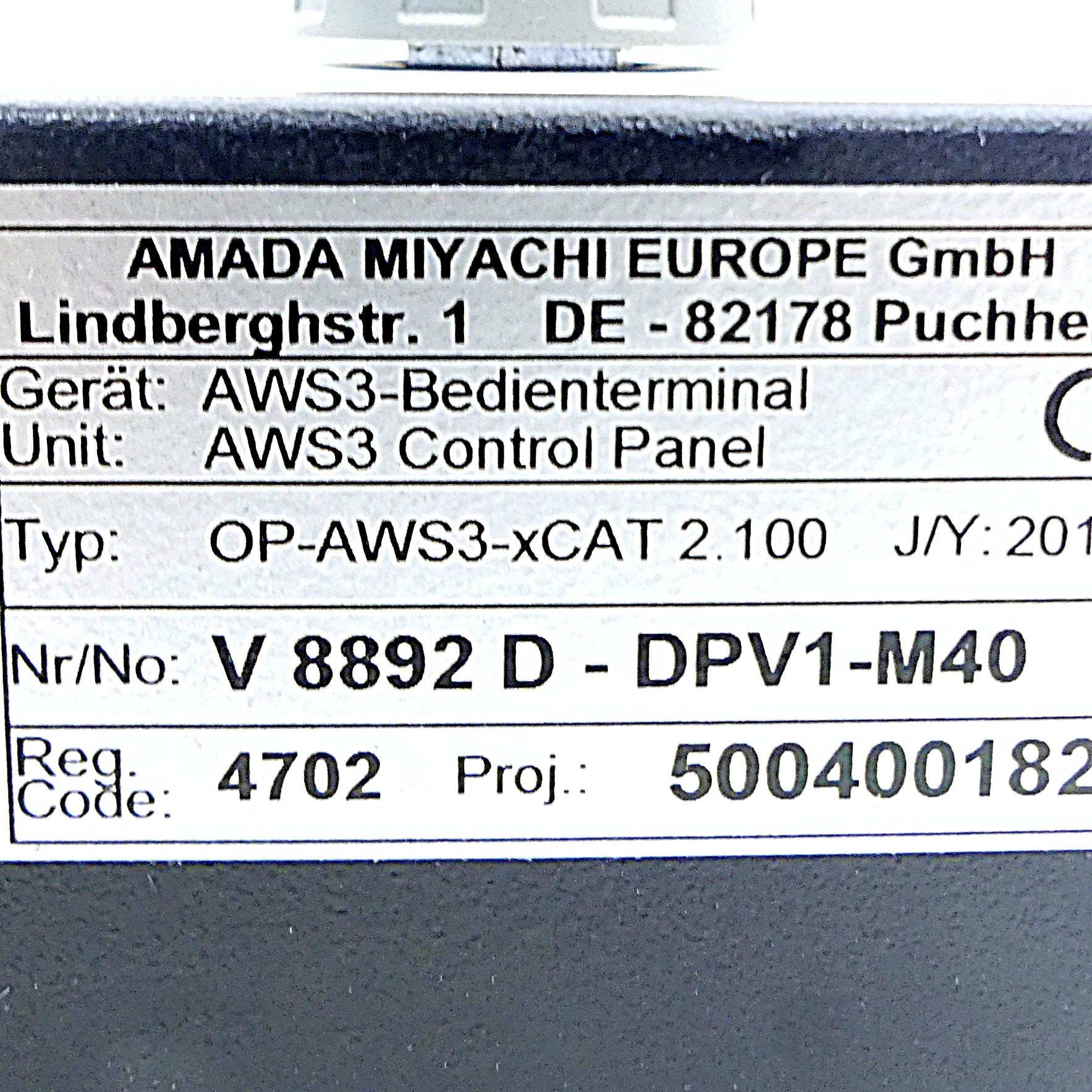 Control terminal OP-AWS3xCAT 2:100 