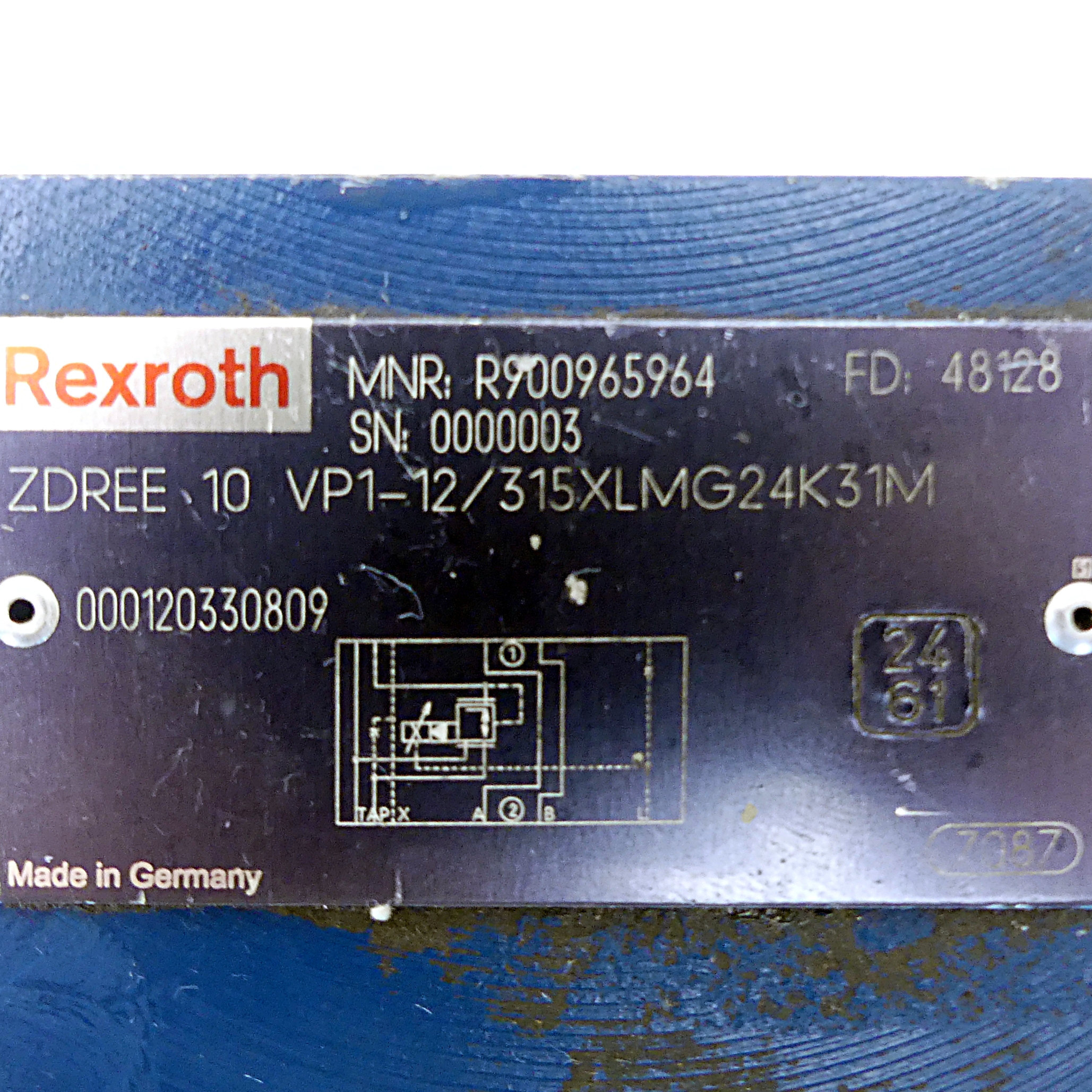 Pressure relief valve ZDREE 10 VP1-12/315XLMG24K31M