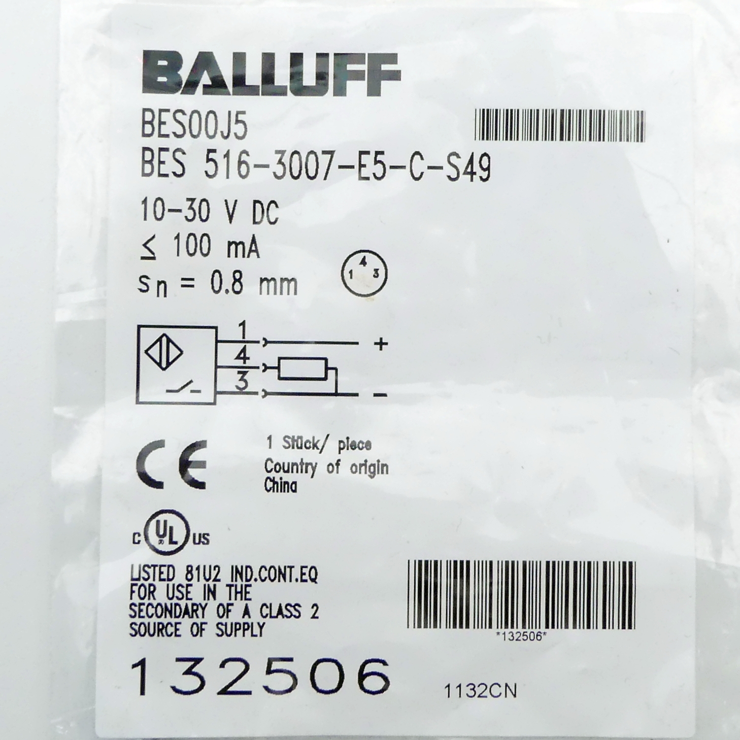 Cylindrical design without thread BES00J5