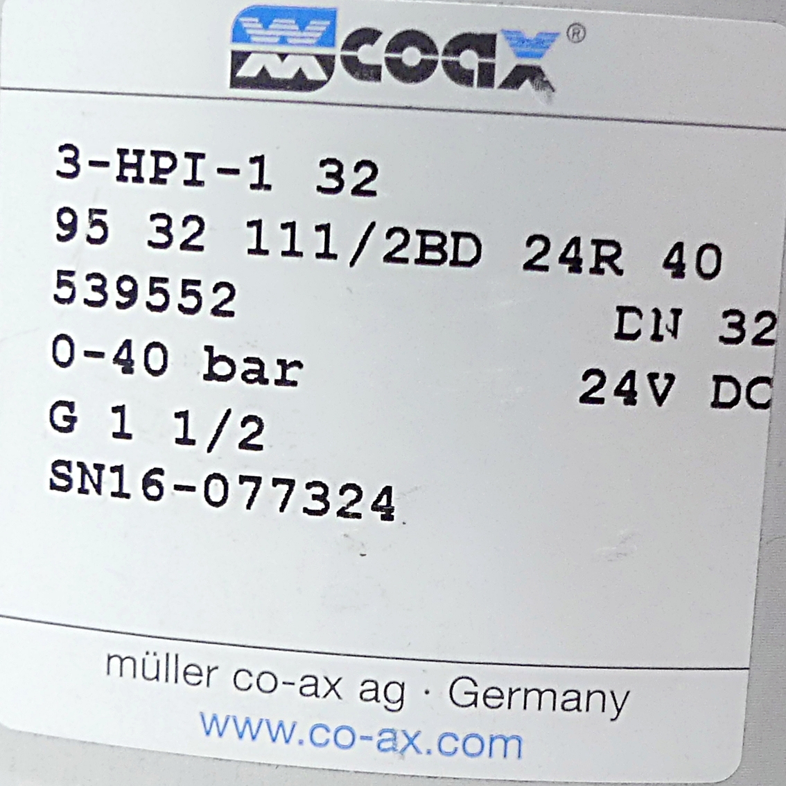Druckregelventil 3-HPI-1 32